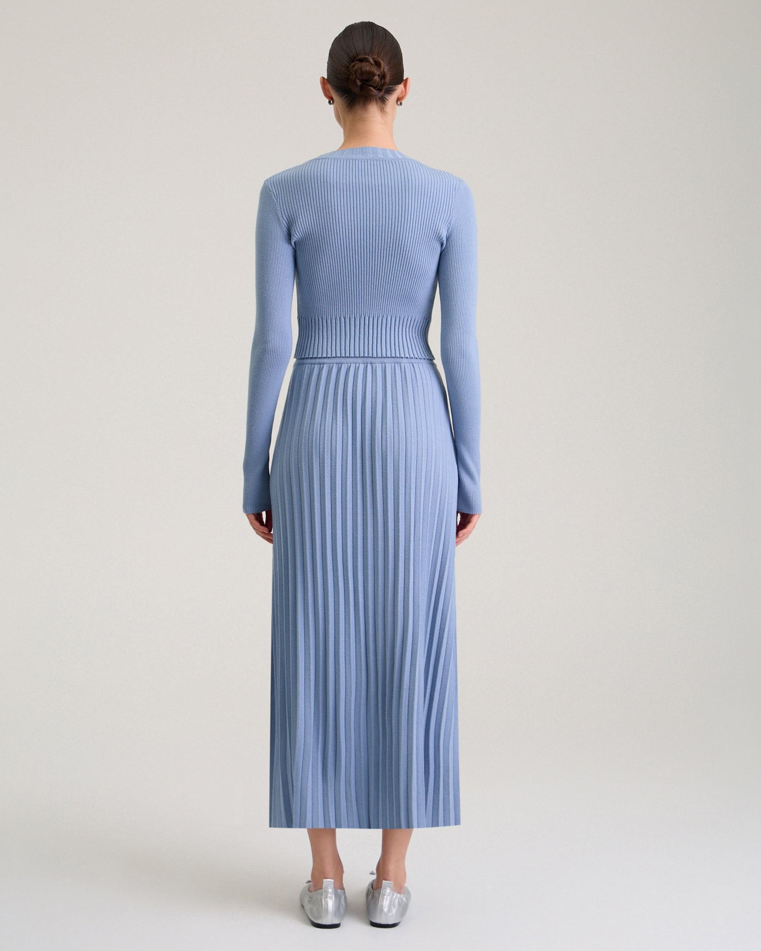 Blue pleated skirt, Azure — photo 3