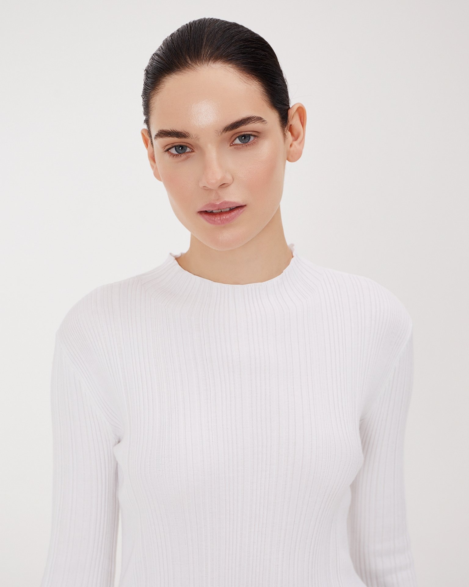 Fitted white jumper, White — photo 7