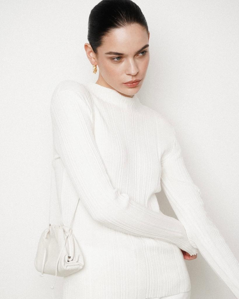 Fitted white jumper, White — photo 2