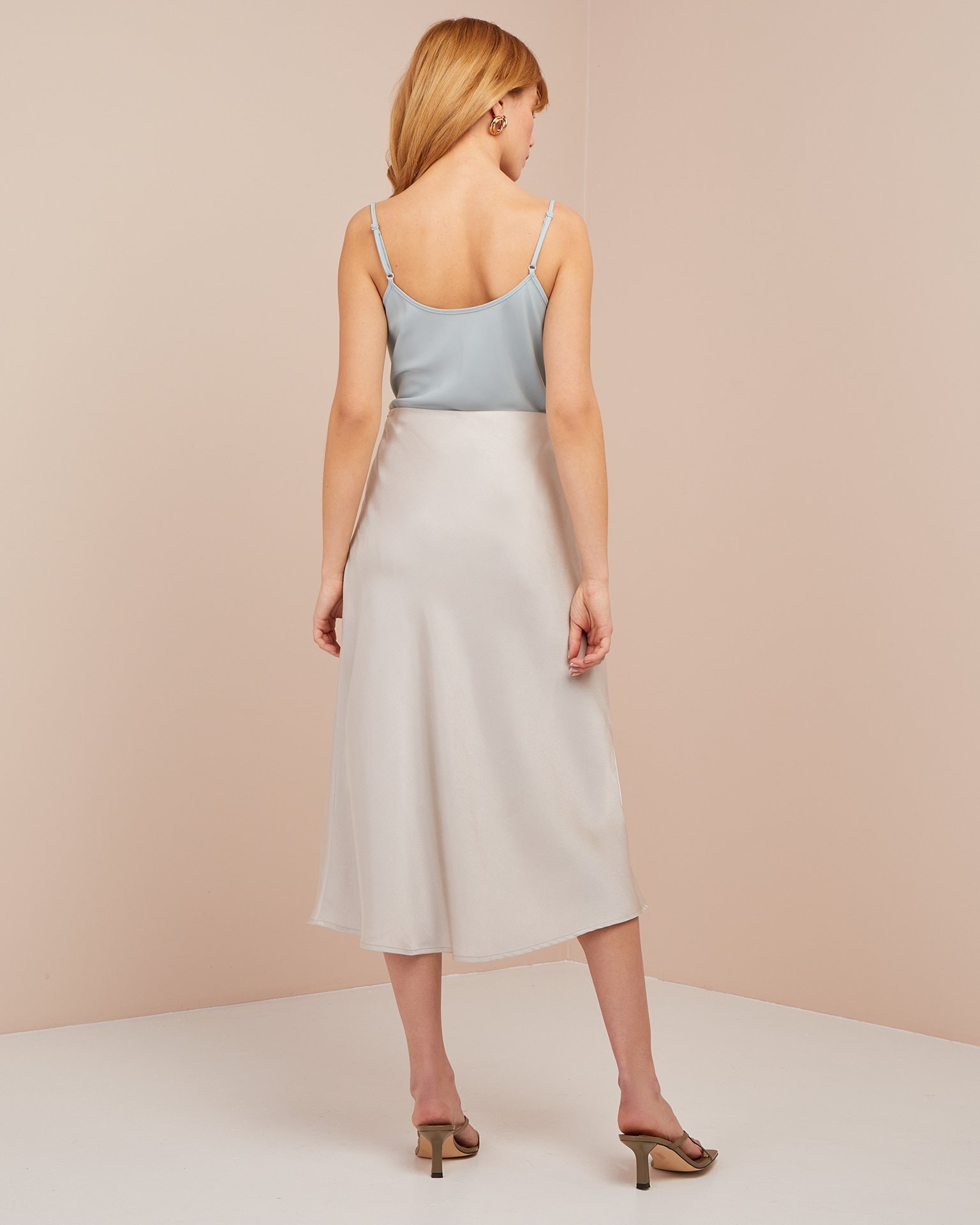 Beige midi skirt, Beige — photo 4