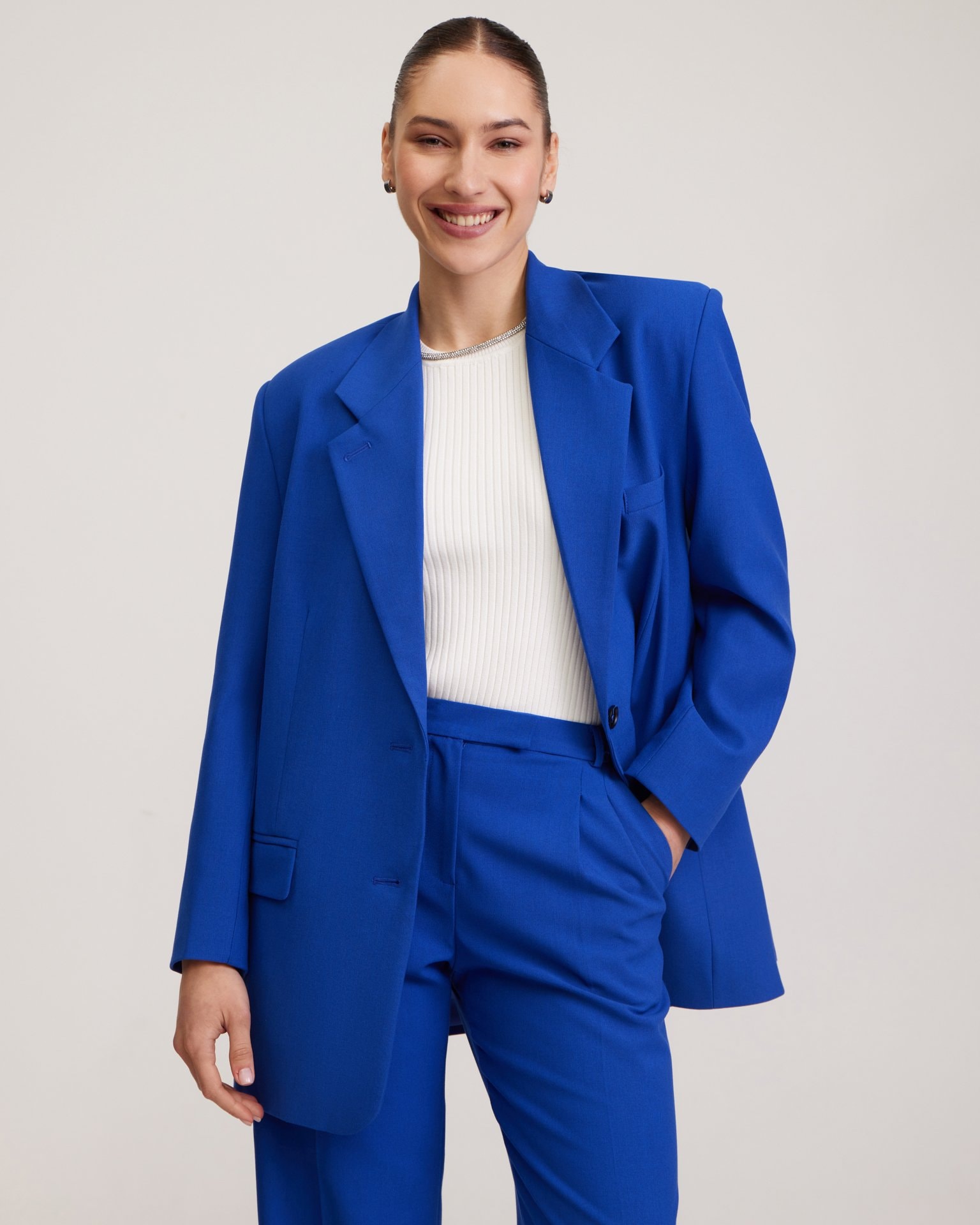 Trousers in electric blue, Blue — photo 5