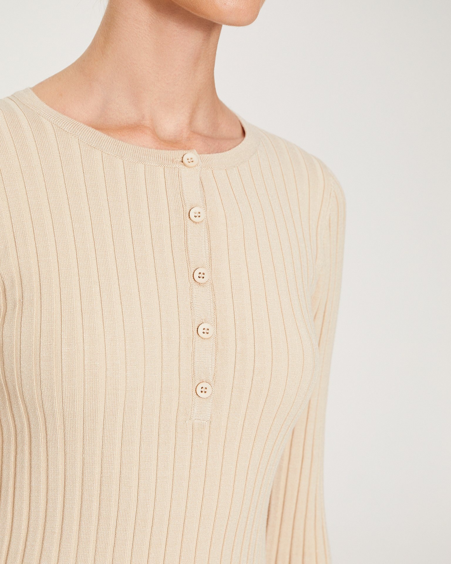Viscose Jumper, Beige — photo 5