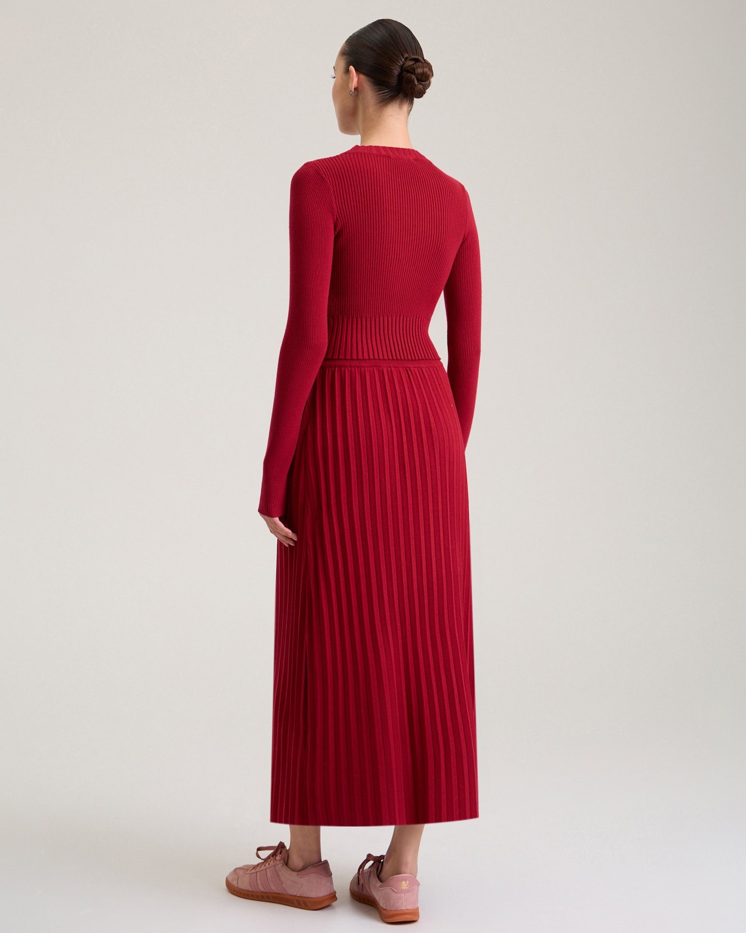 Red pleated skirt, Red — photo 3