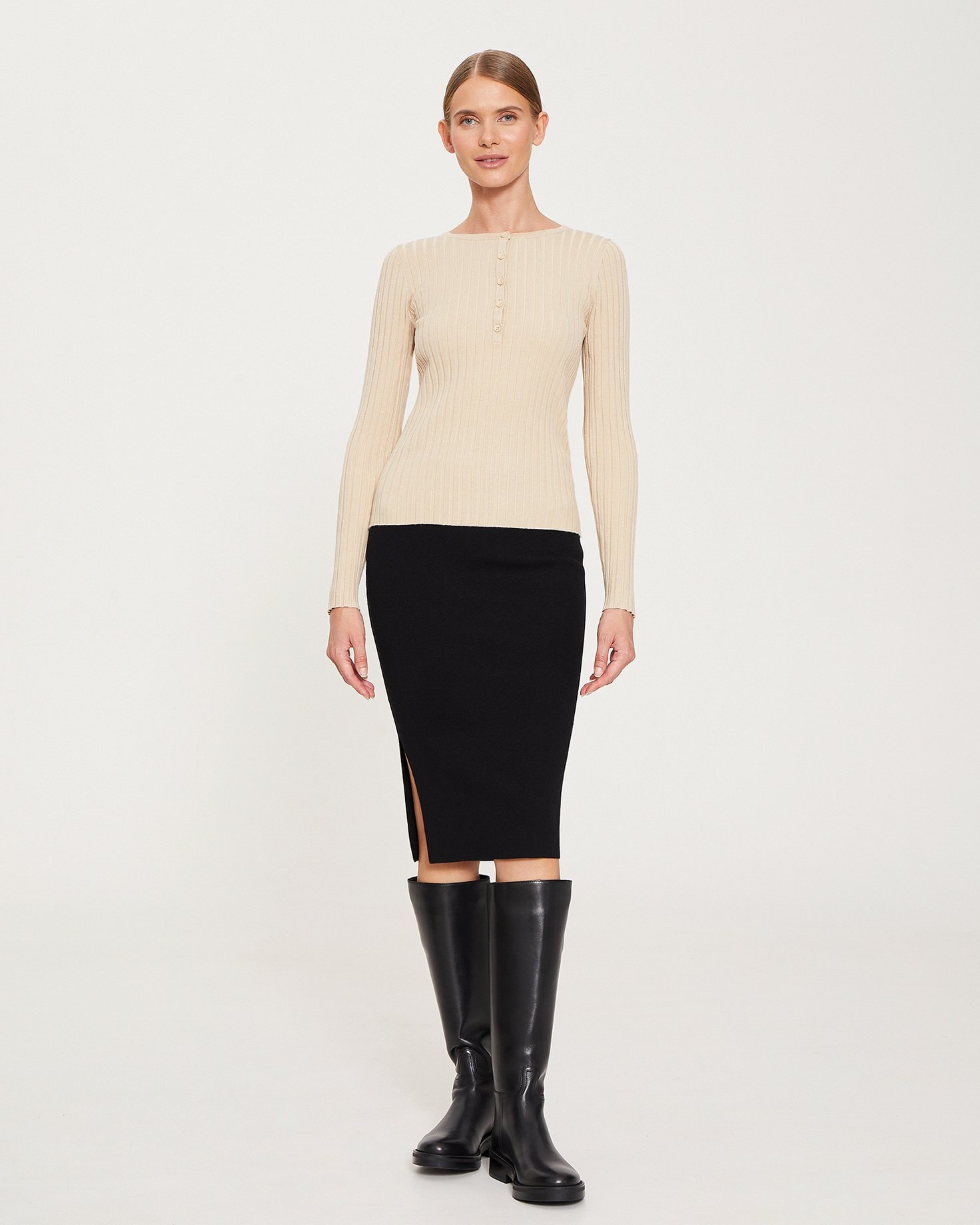 Viscose Jumper, Beige — photo 2