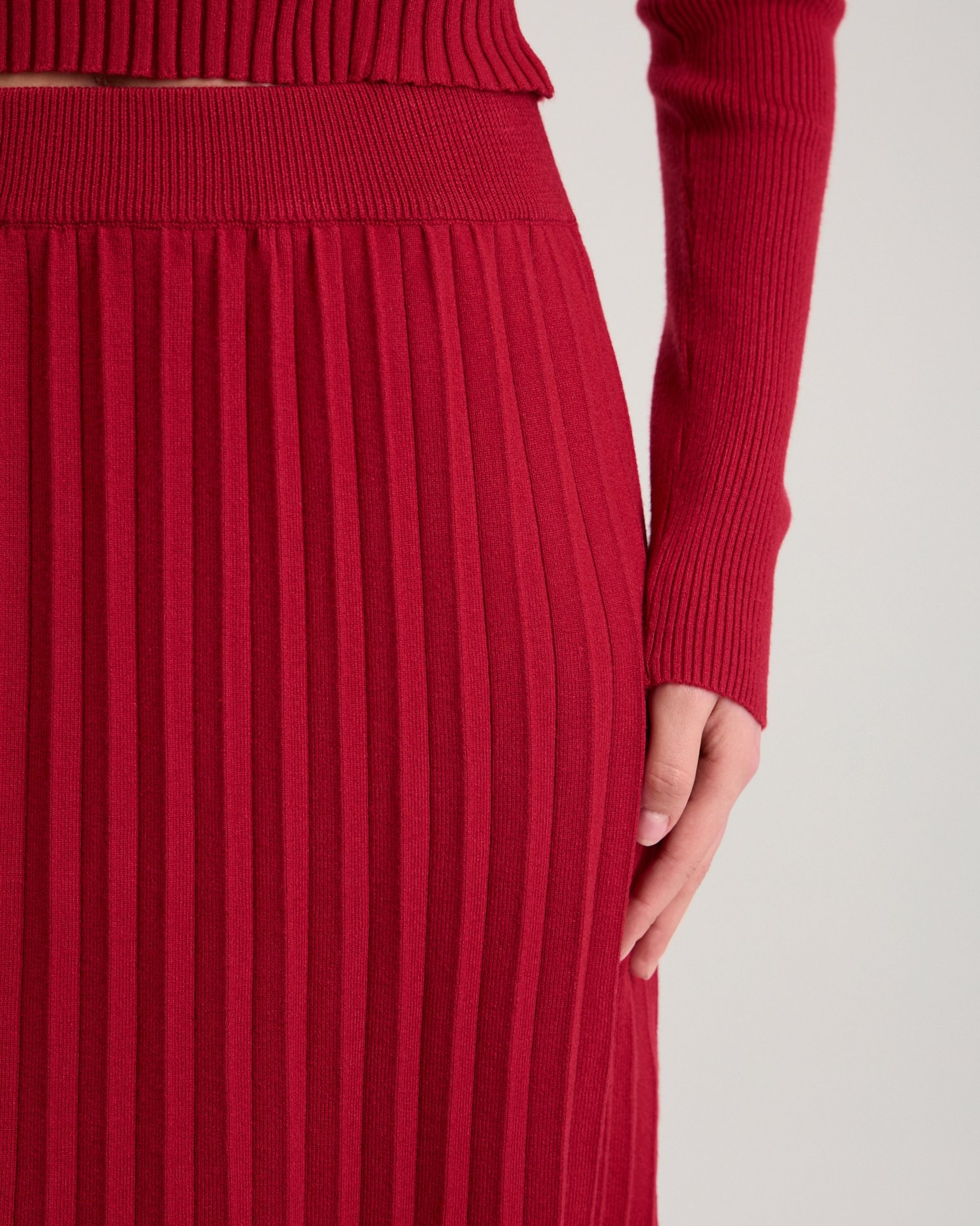 Red pleated skirt, Red — photo 7