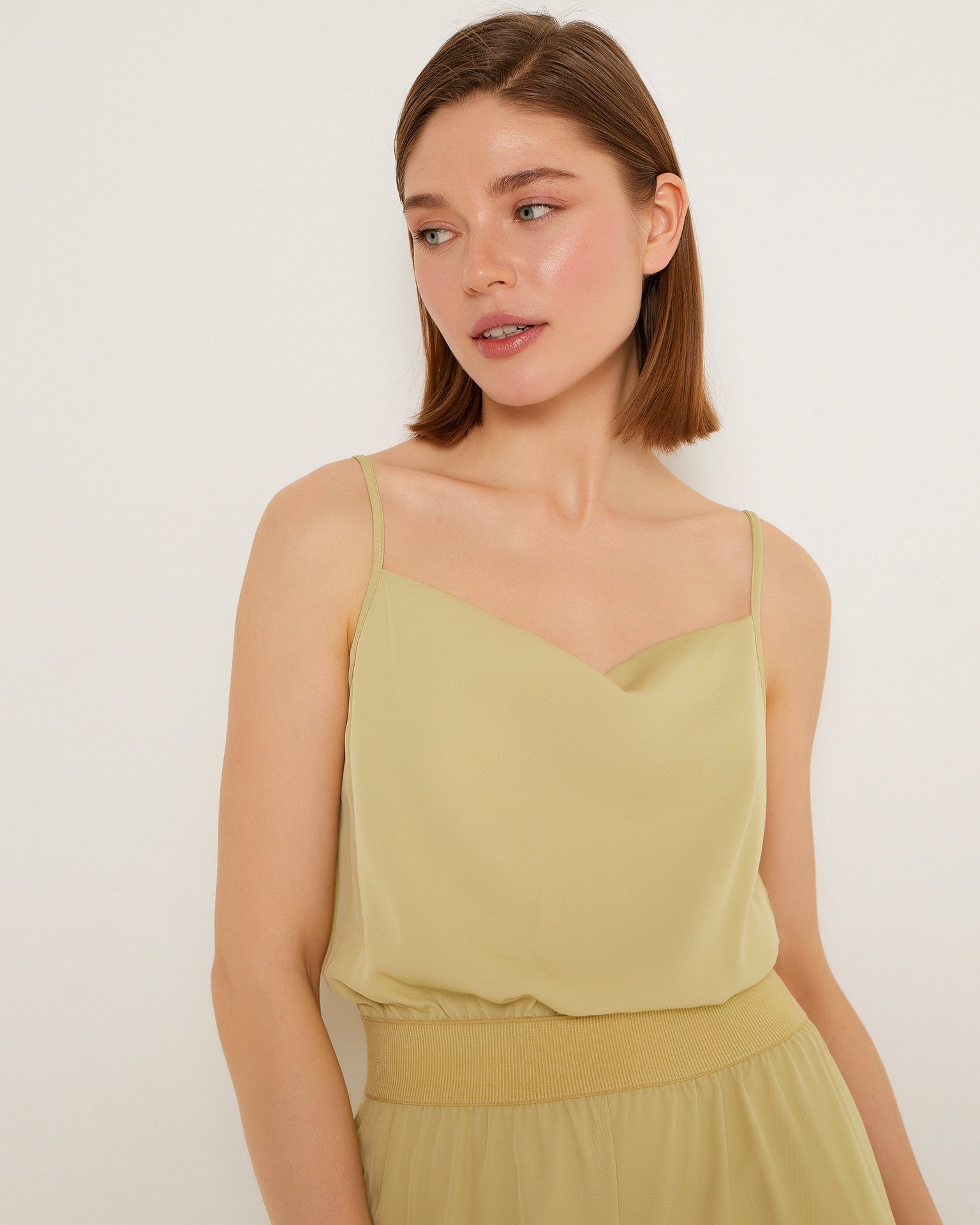 Jumpsuit with palazzo trousers, Olive — photo 4