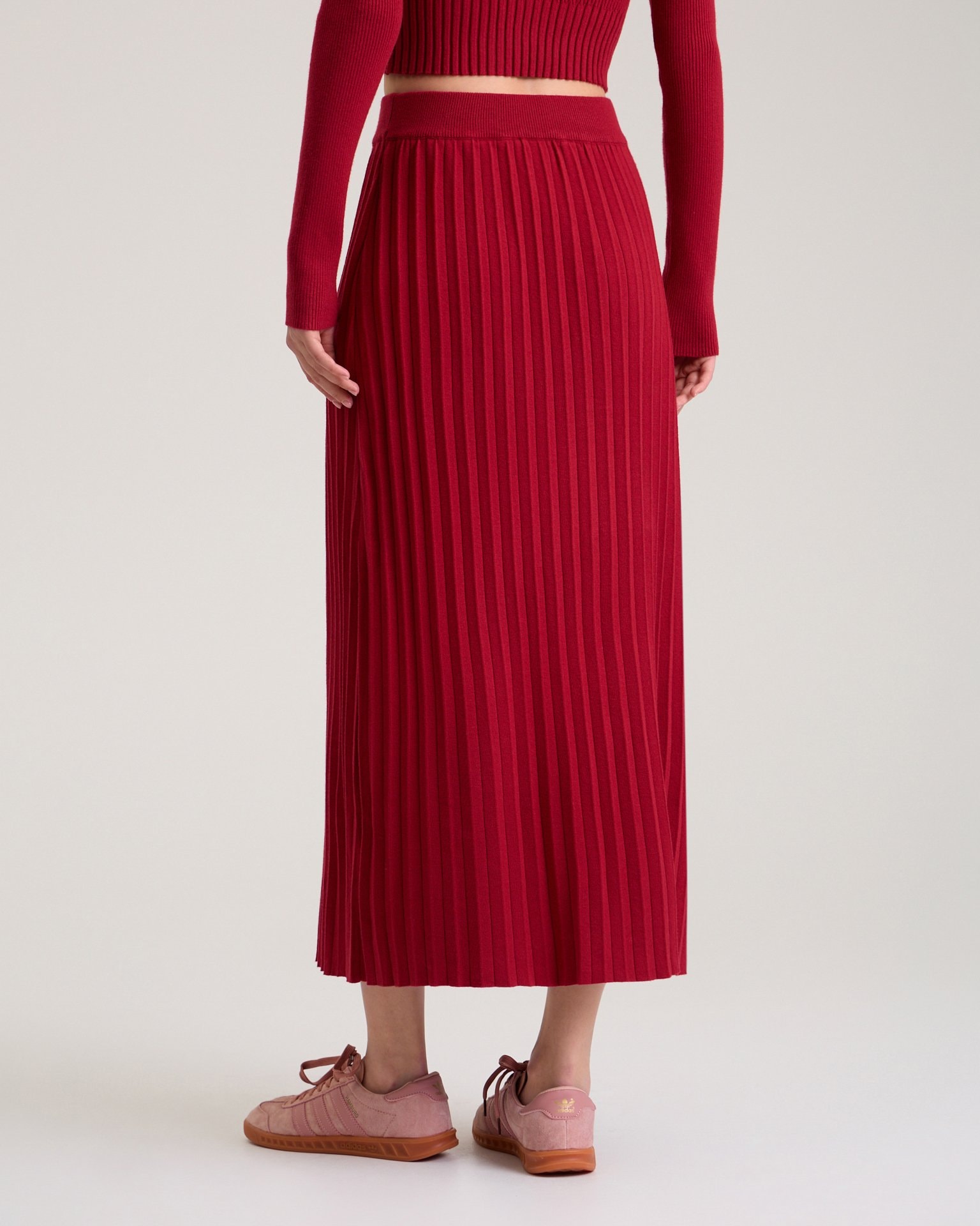 Red pleated skirt, Red — photo 5