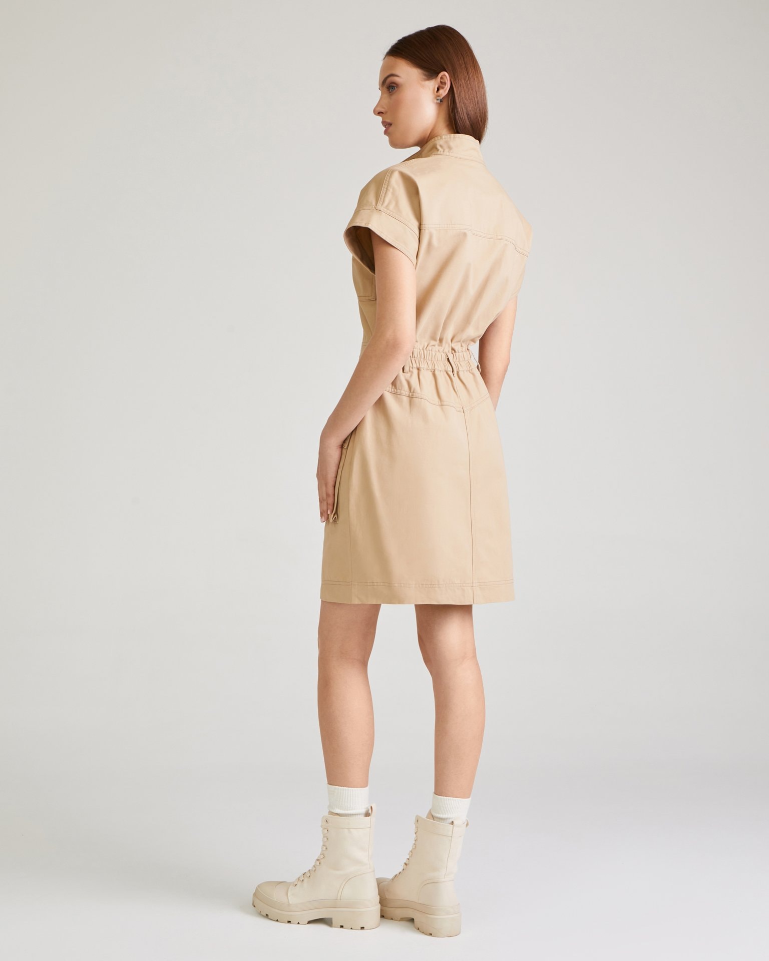 Dress with patch pockets, Sand — photo 3