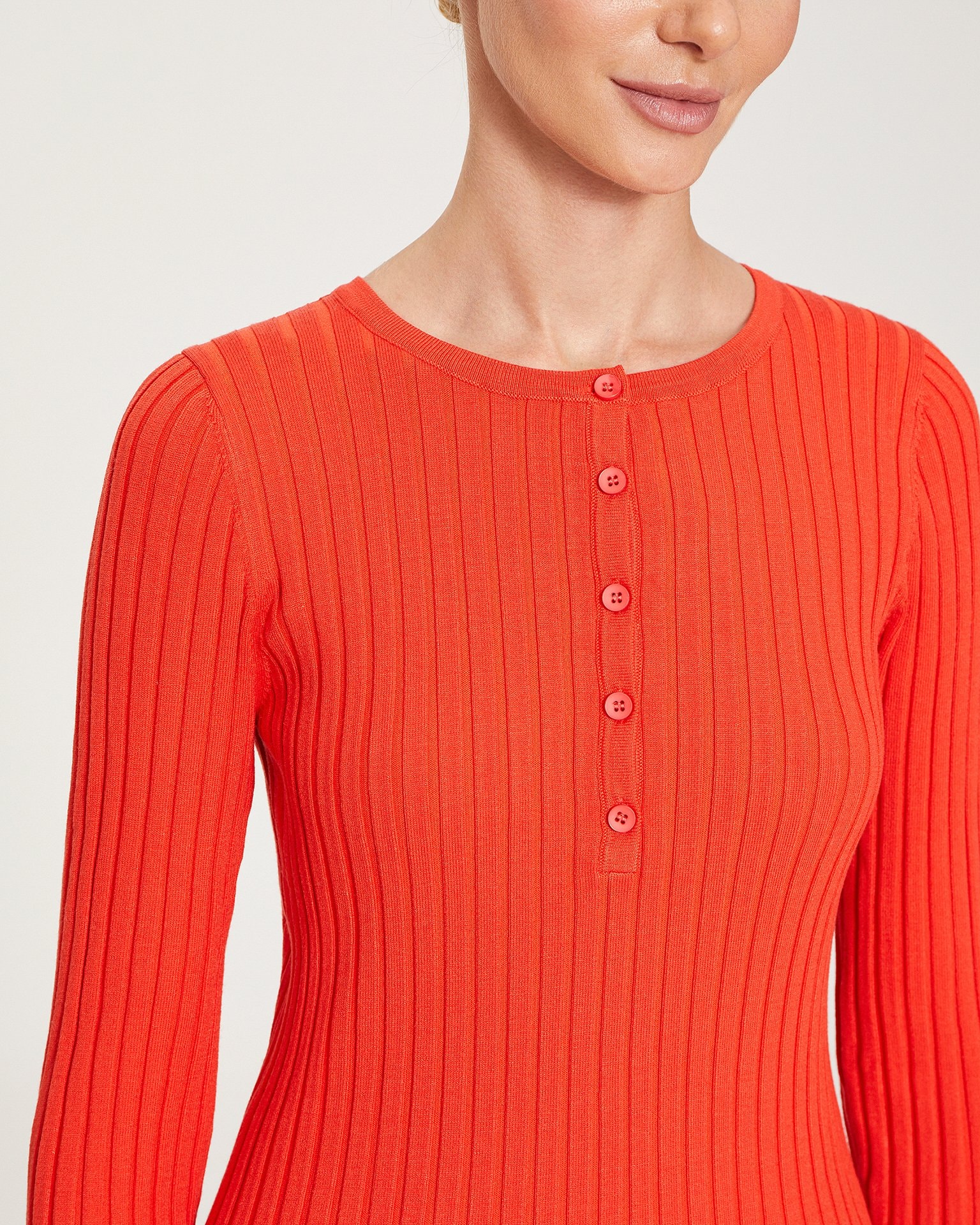 A ribbed-knit jumper, Coral — photo 6