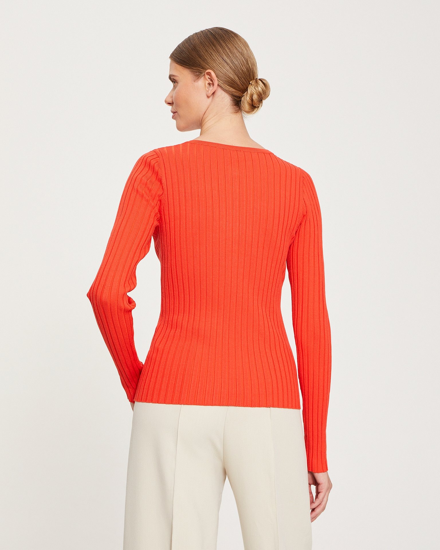 A ribbed-knit jumper, Coral — photo 4