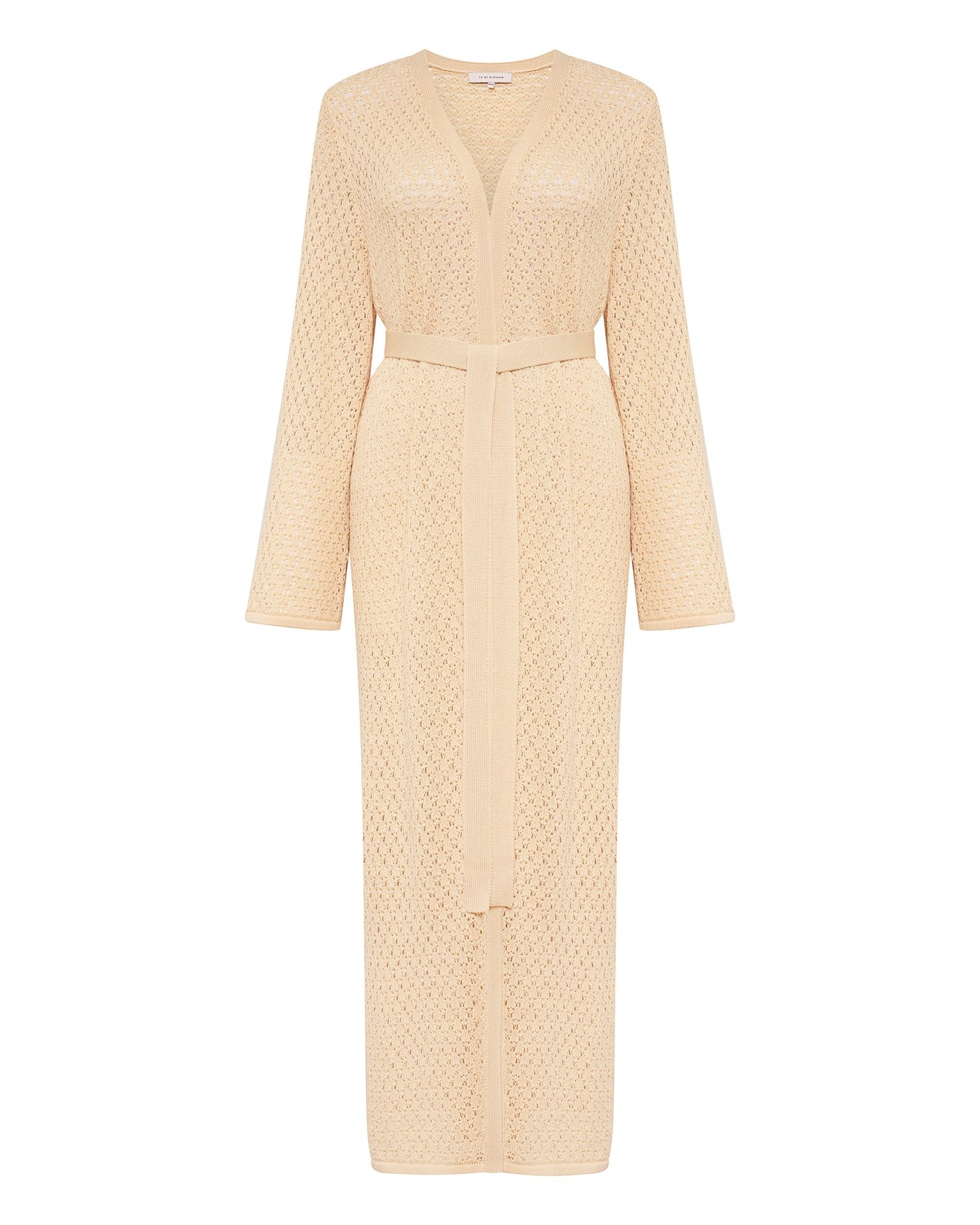 Cropped cotton cardigan, Beige — photo 10
