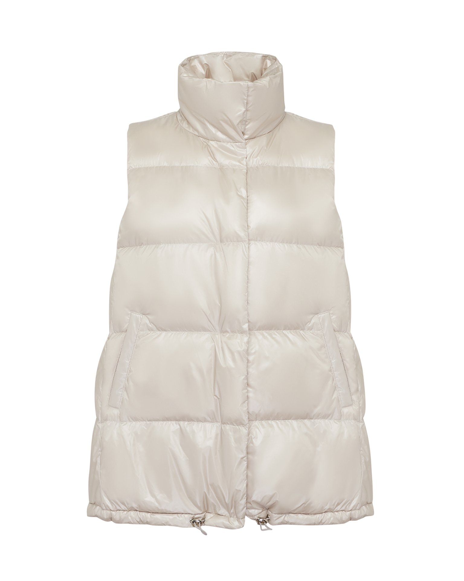Beige down and feather blend vest, Beige — photo 7