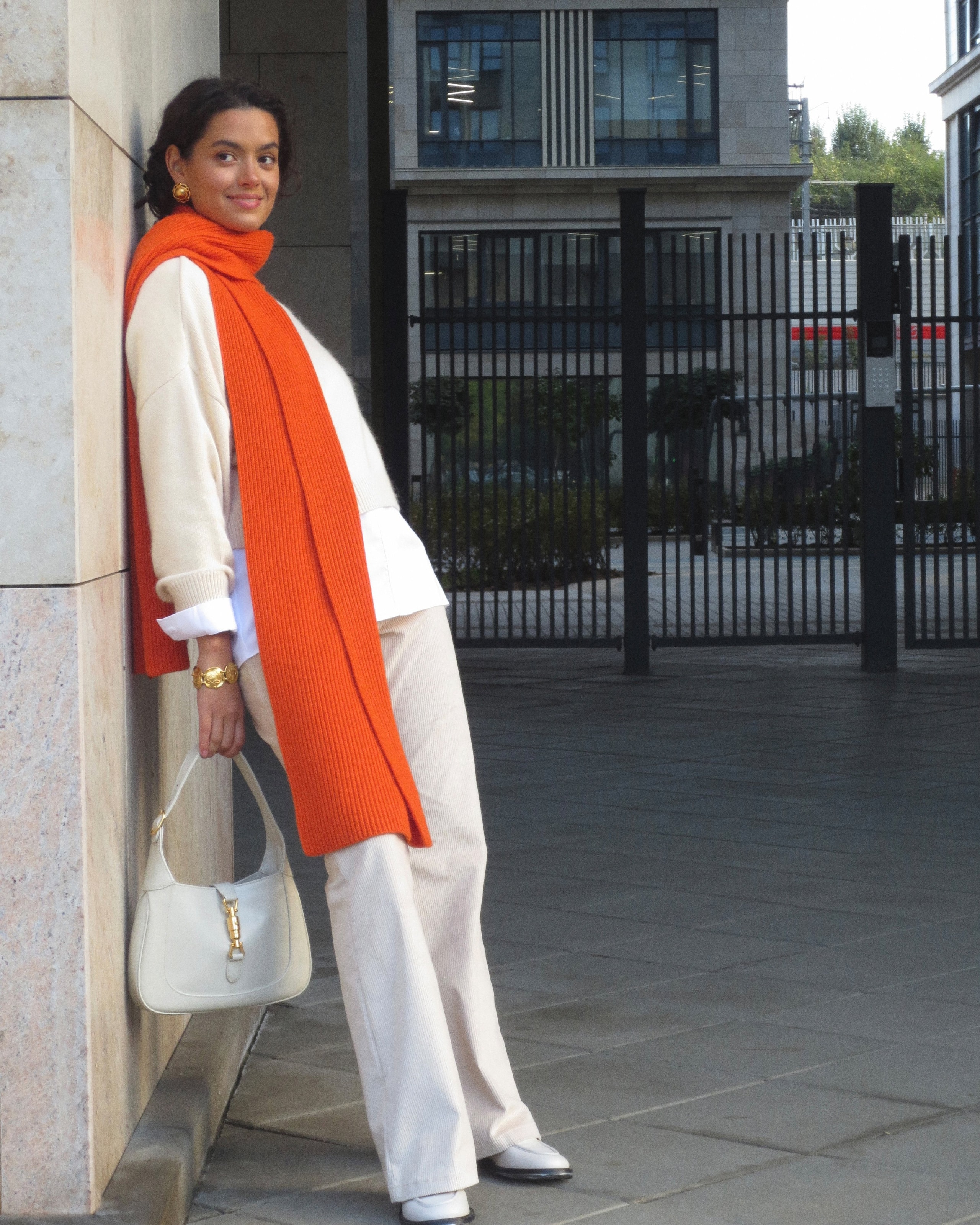 Wide scarf, Orange — photo 2