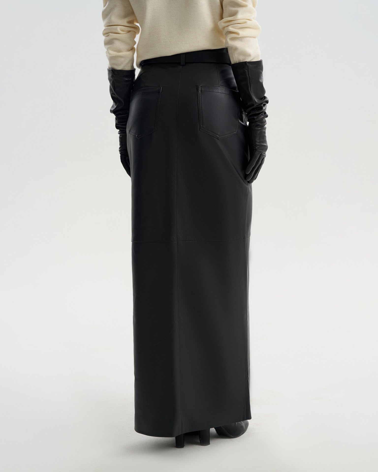 Eco-Leather Skirt, Black — photo 4