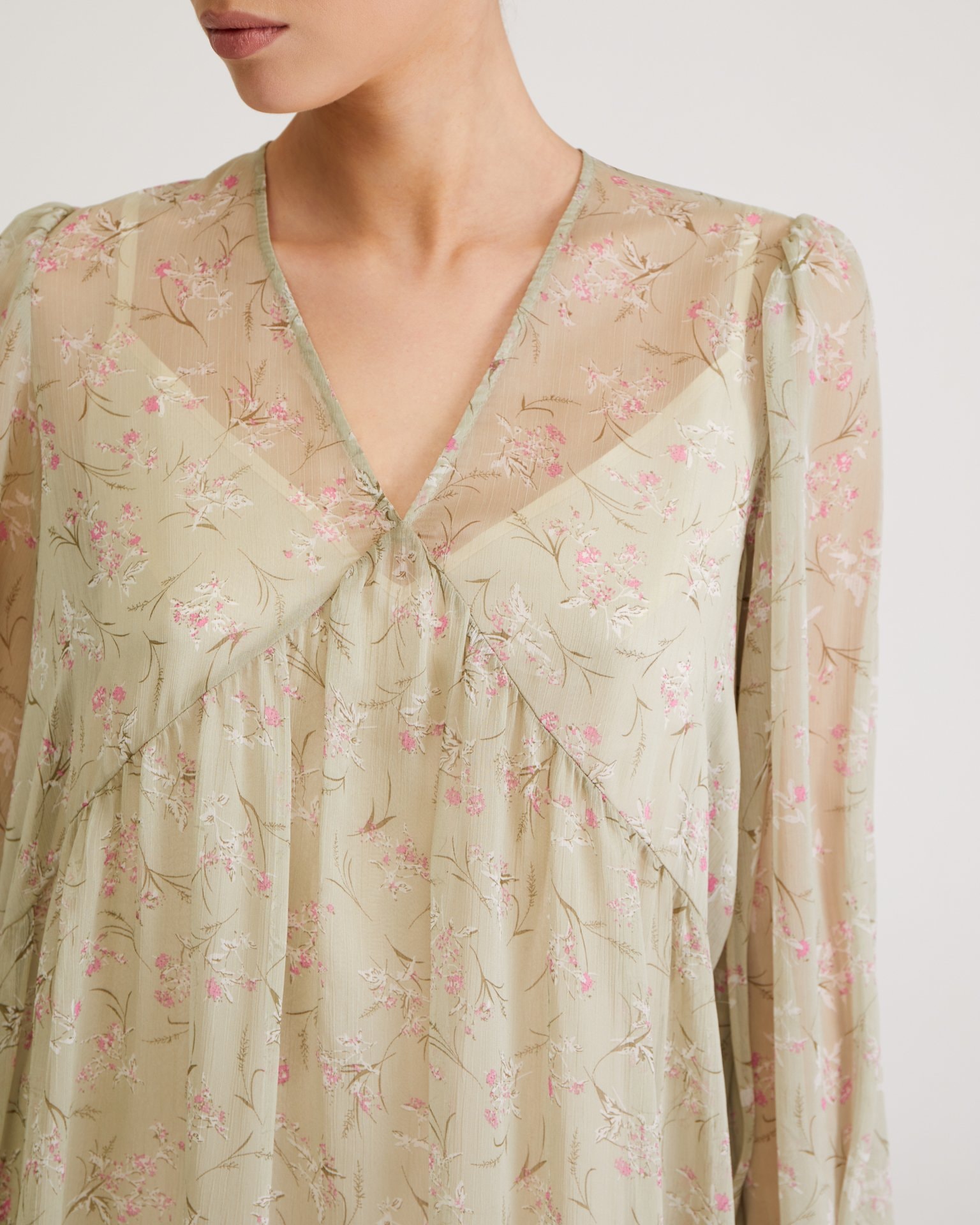 Chiffon dress, Green — photo 6