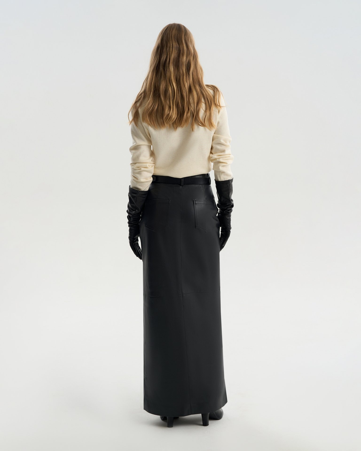Eco-Leather Skirt, Black — photo 3