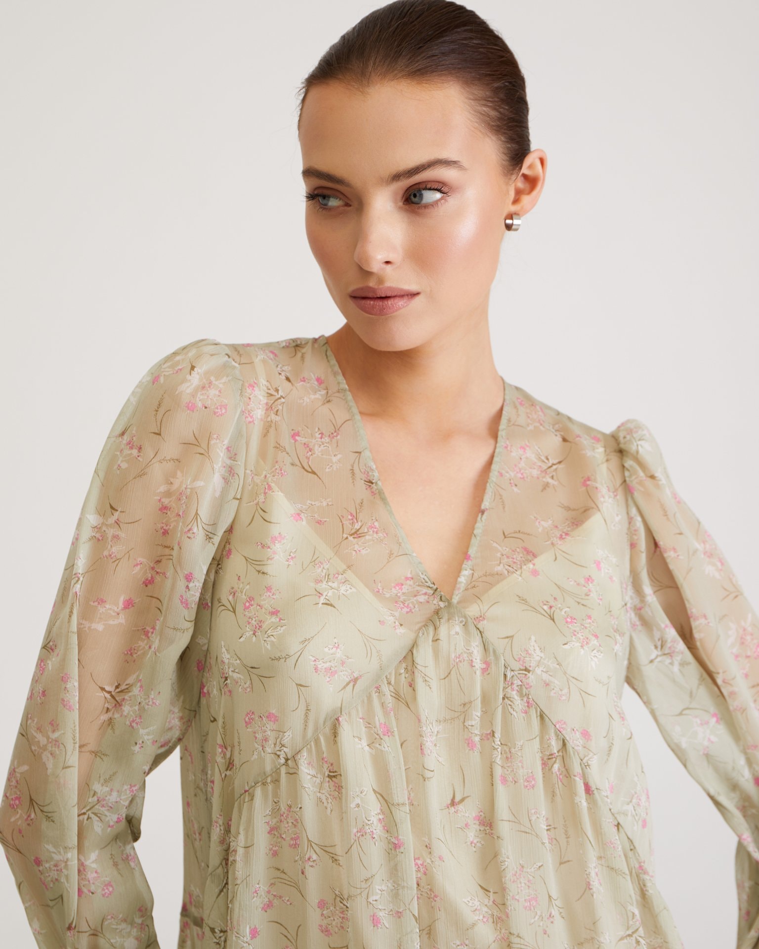 Chiffon dress, Green — photo 5