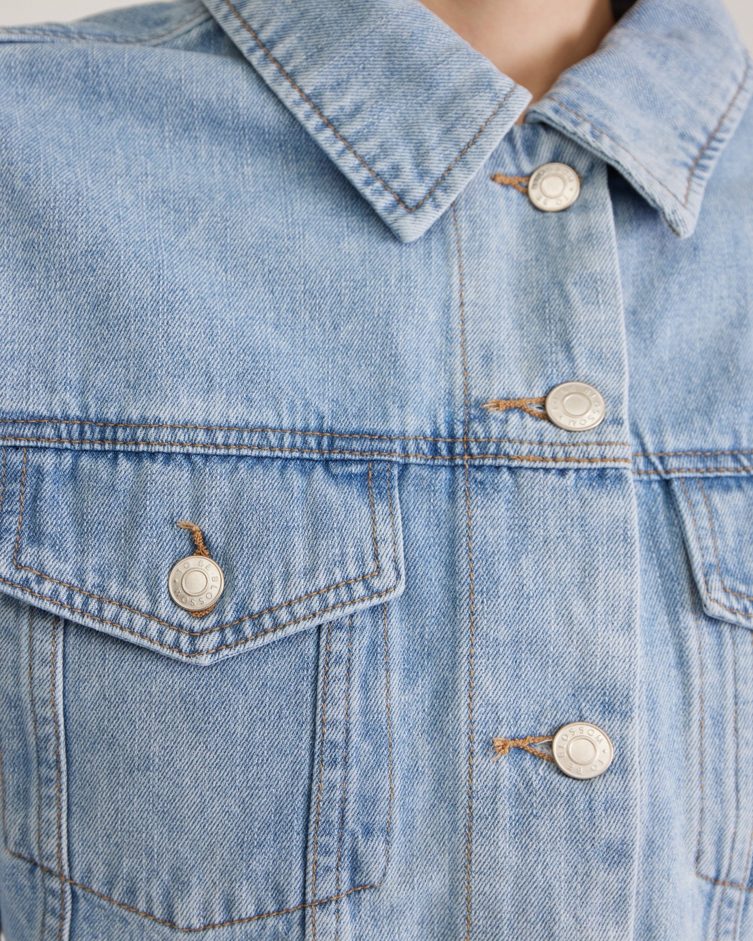 Denim jacket with raw hem, Blue — photo 7