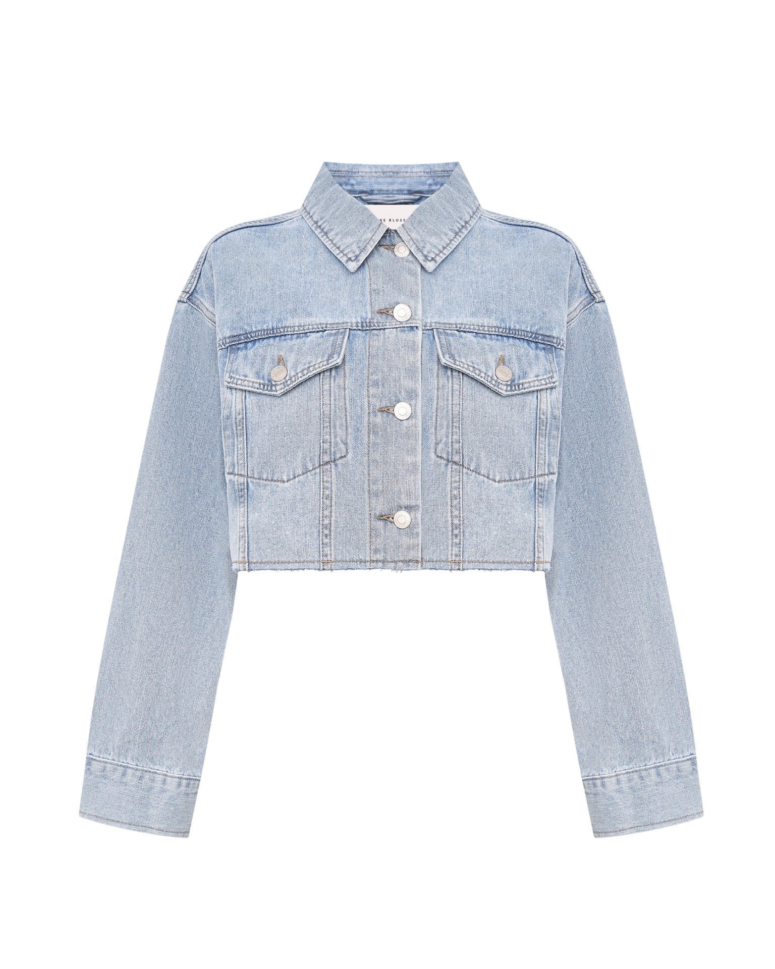 Denim jacket with raw hem, Blue — photo 8