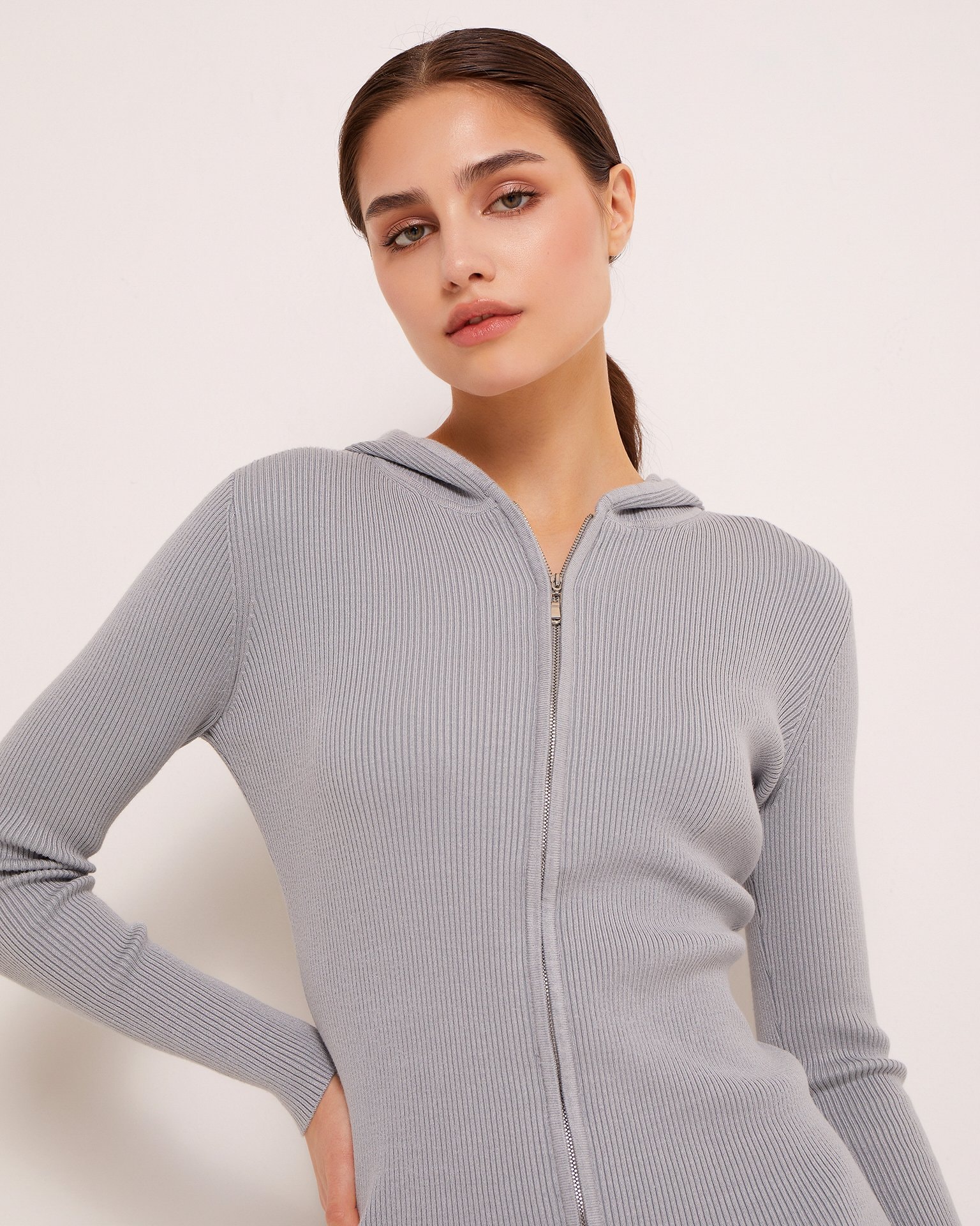 Dress with a zip, Grey — photo 5