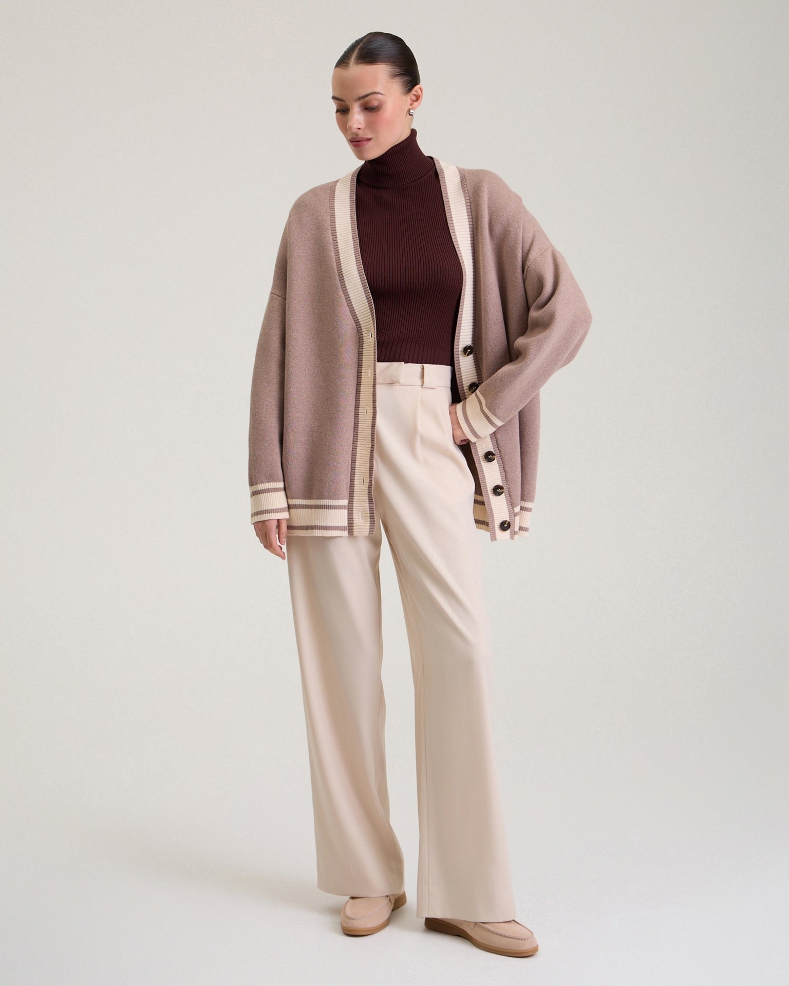 Cotton cardigan, Brown — photo 3