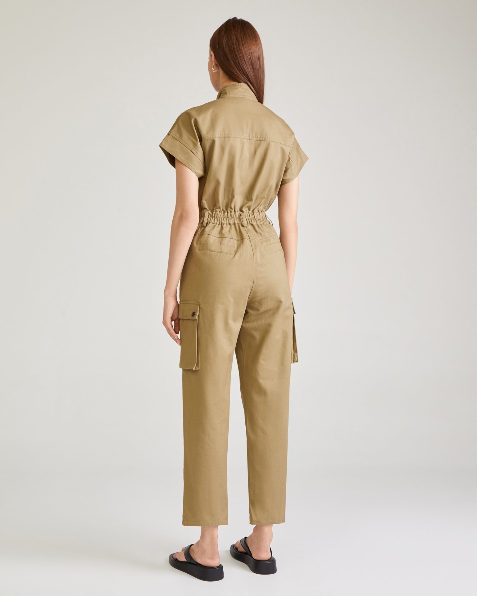 Fitted jumpsuit, Khaki — photo 3