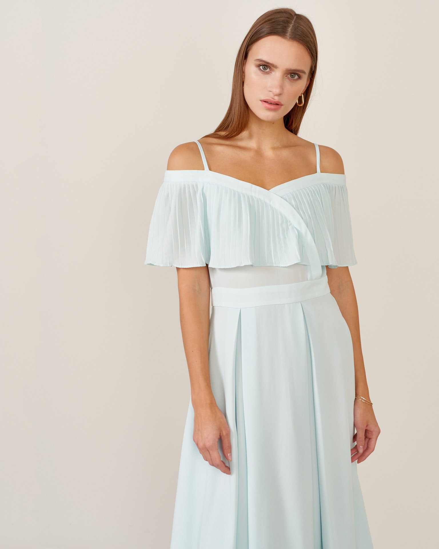 Dress in fluid fabric, Mint — photo 4