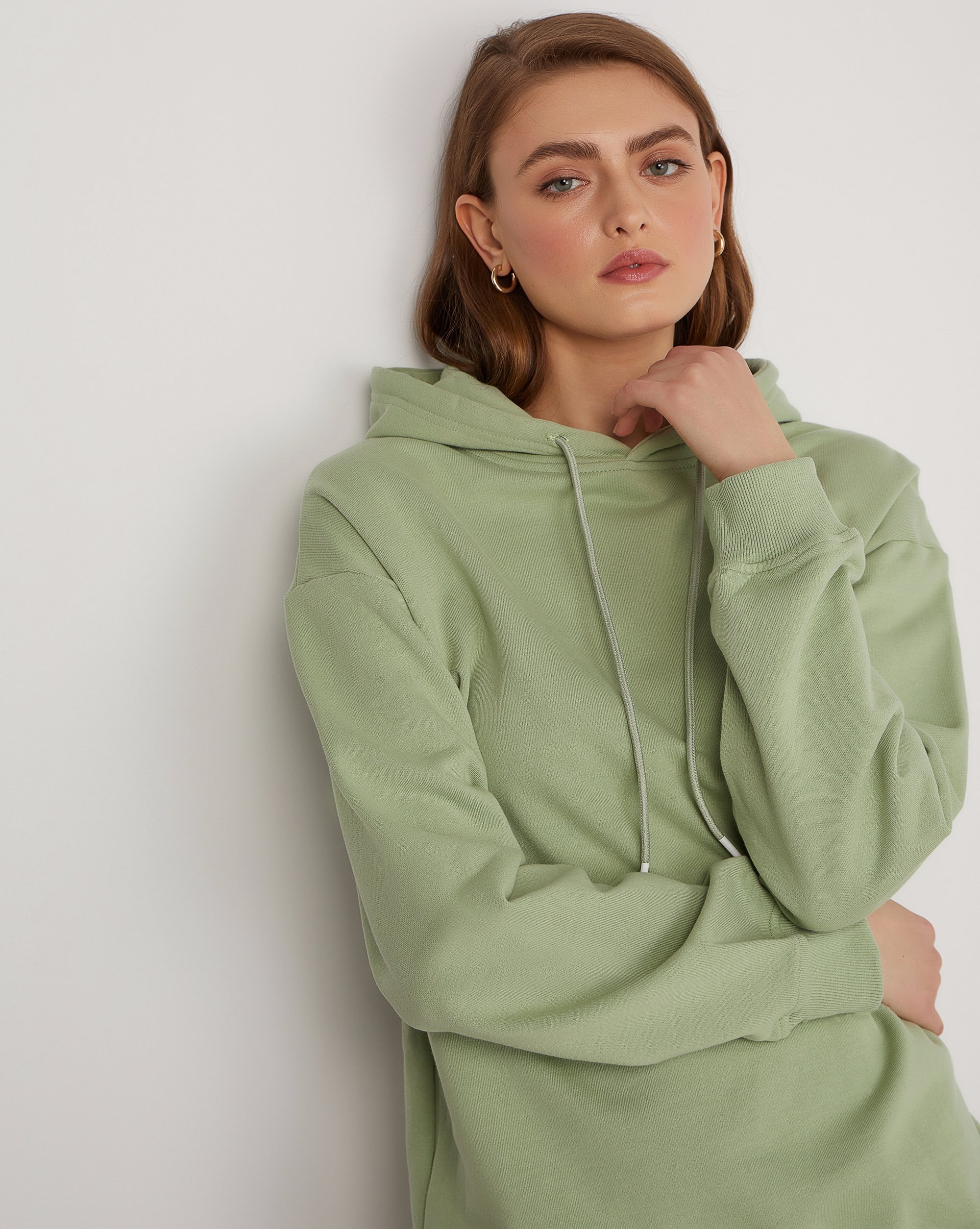 Voluminous hoodie, Green — photo 4