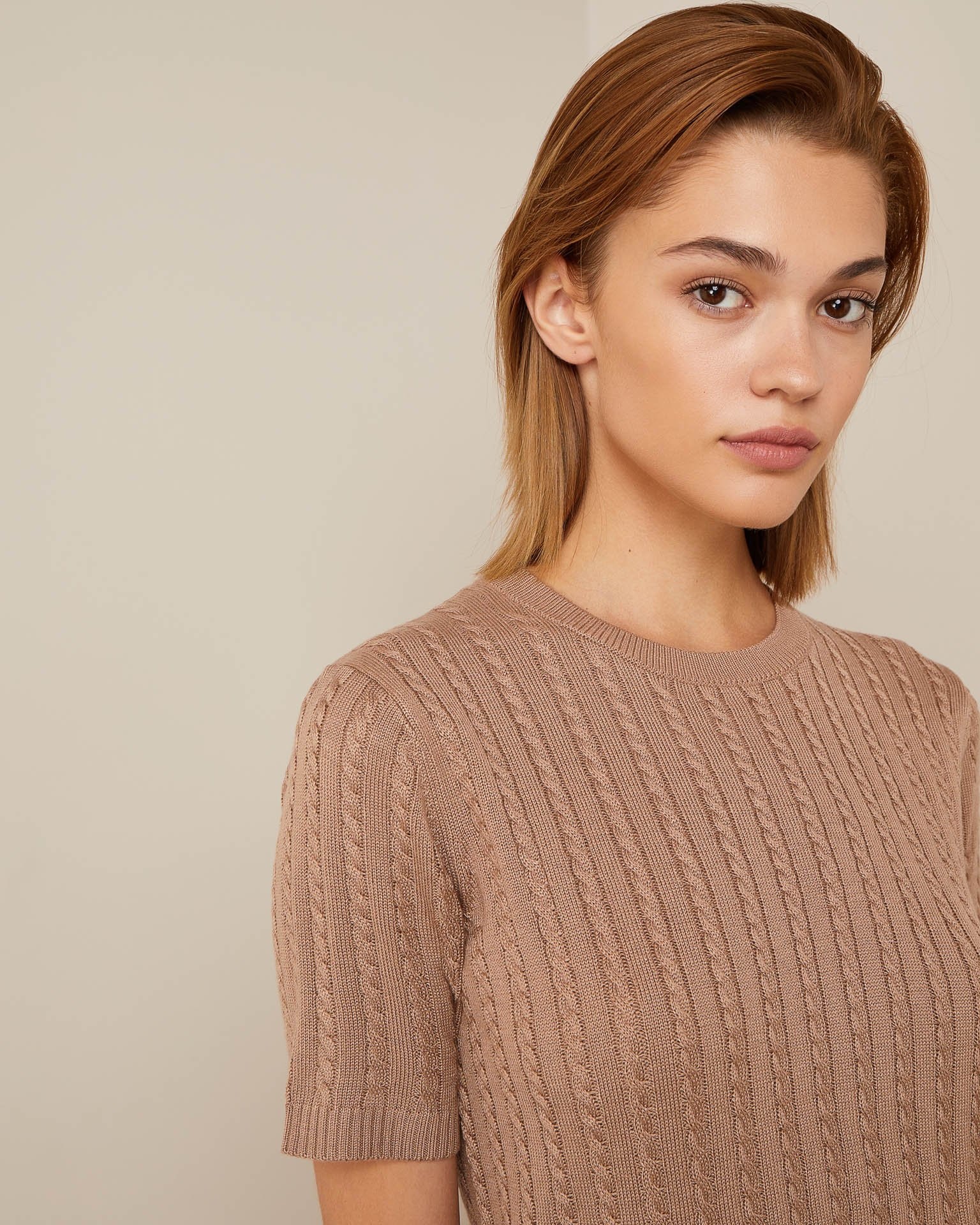Cable knit jumper, Beige — photo 5