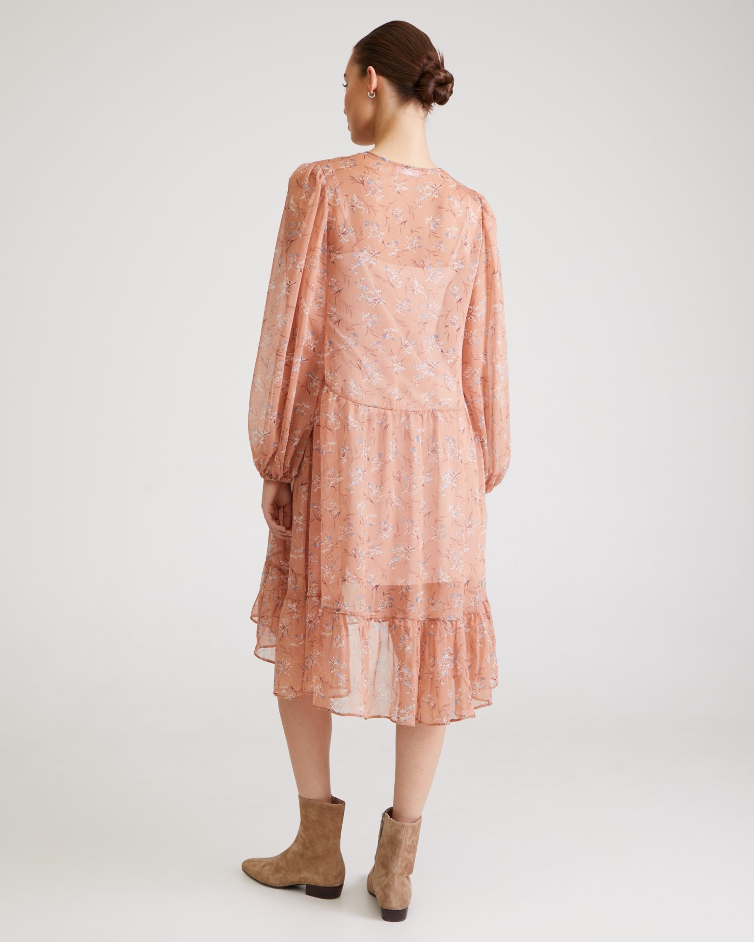 Dress with a high waist, Brown — photo 3