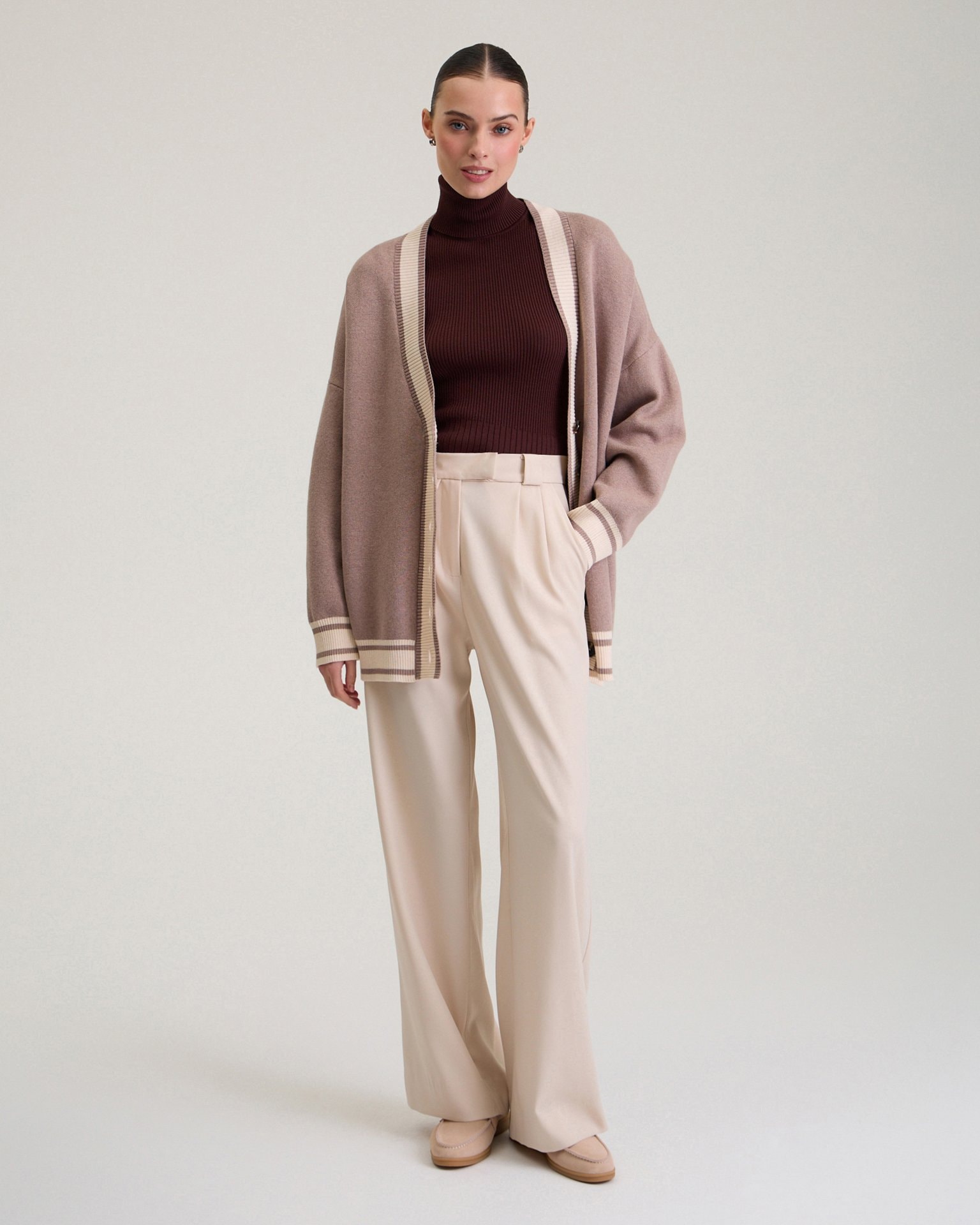 Cotton cardigan, Brown — photo 4