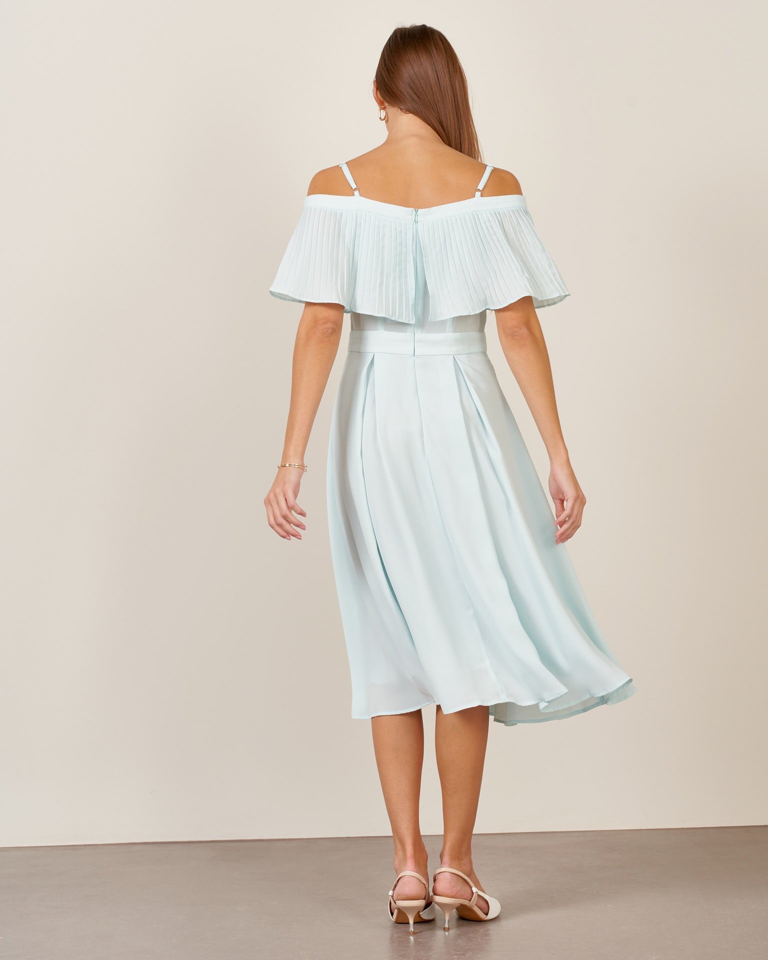 Dress in fluid fabric, Mint — photo 3