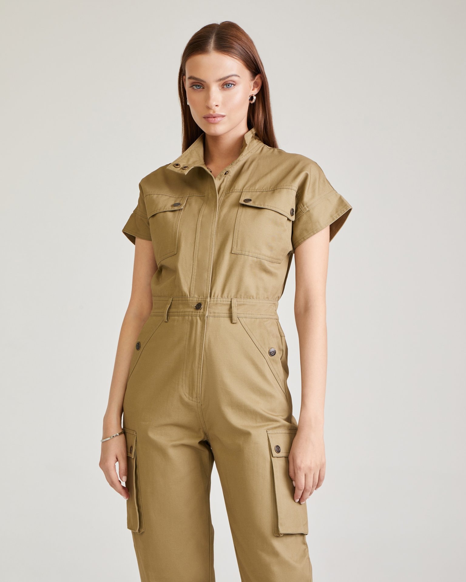 Fitted jumpsuit, Khaki — photo 4