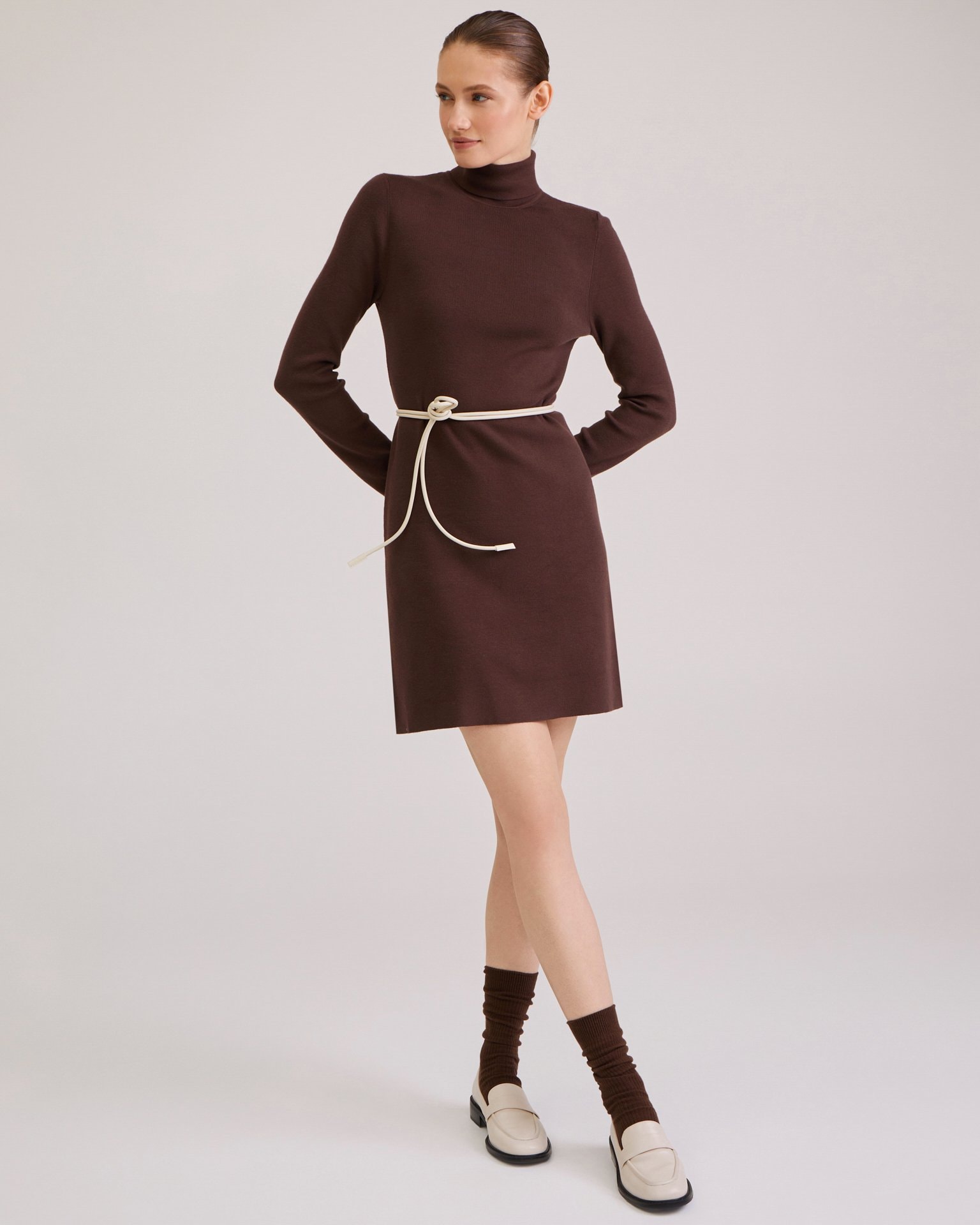 Essential Knit Dress, Brown — photo 5