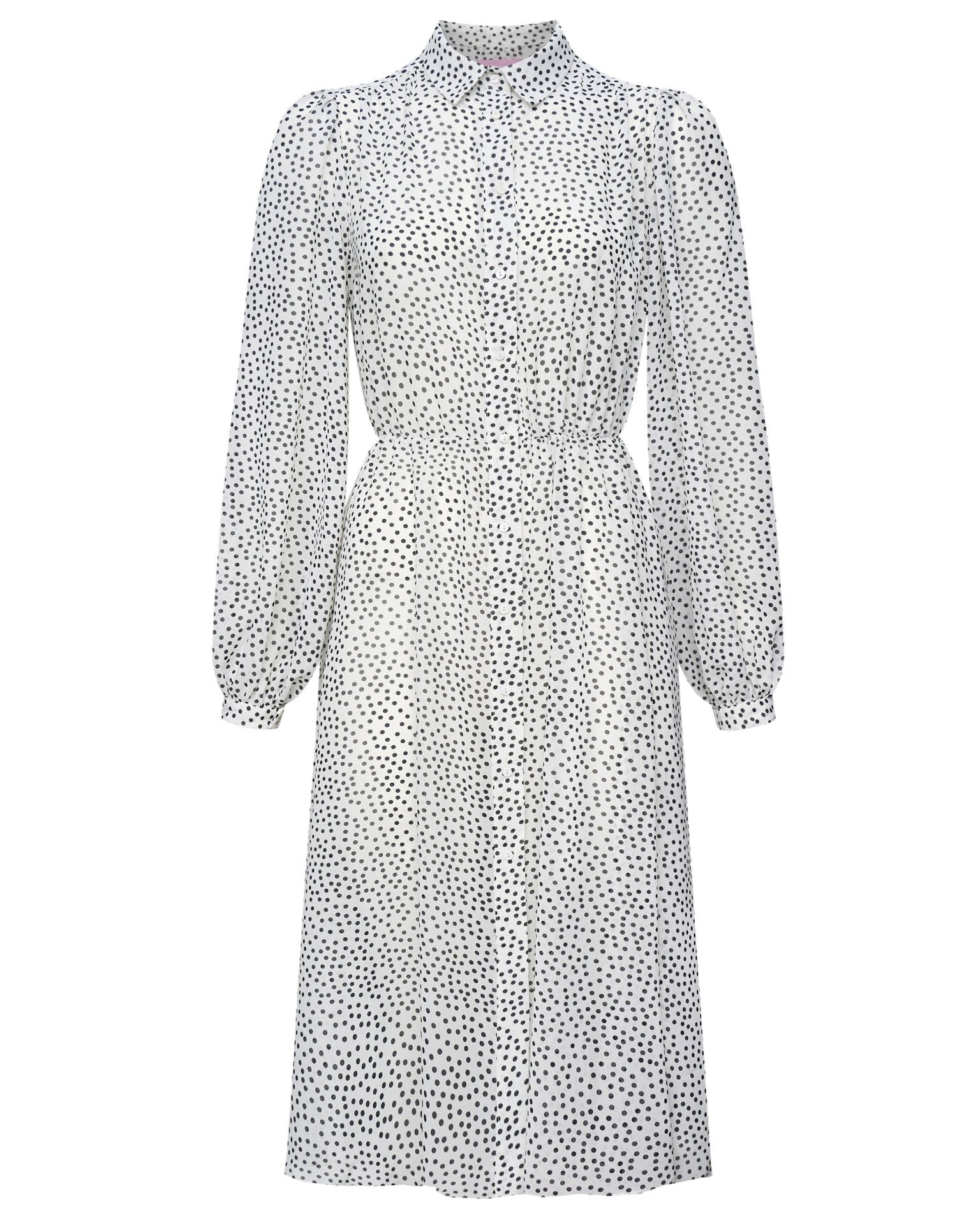 Long-sleeved dress, White — photo 2