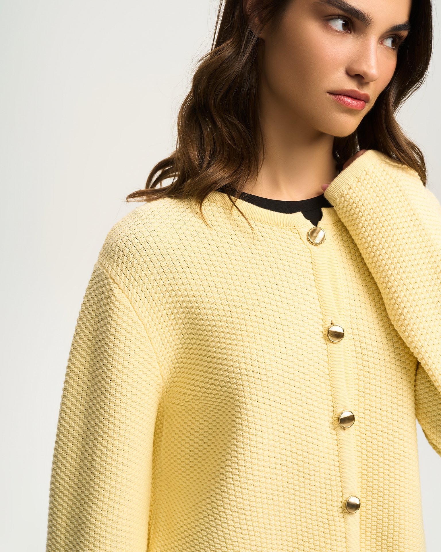 'Butter' coloured cardigan, Yellow — photo 6