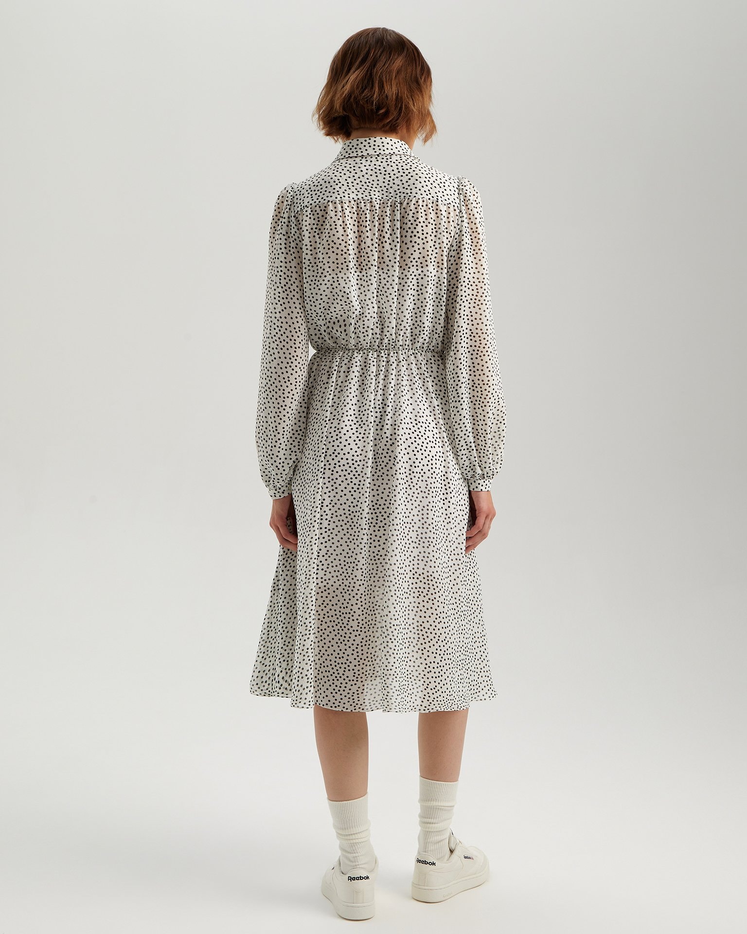 Long-sleeved dress, White — photo 5