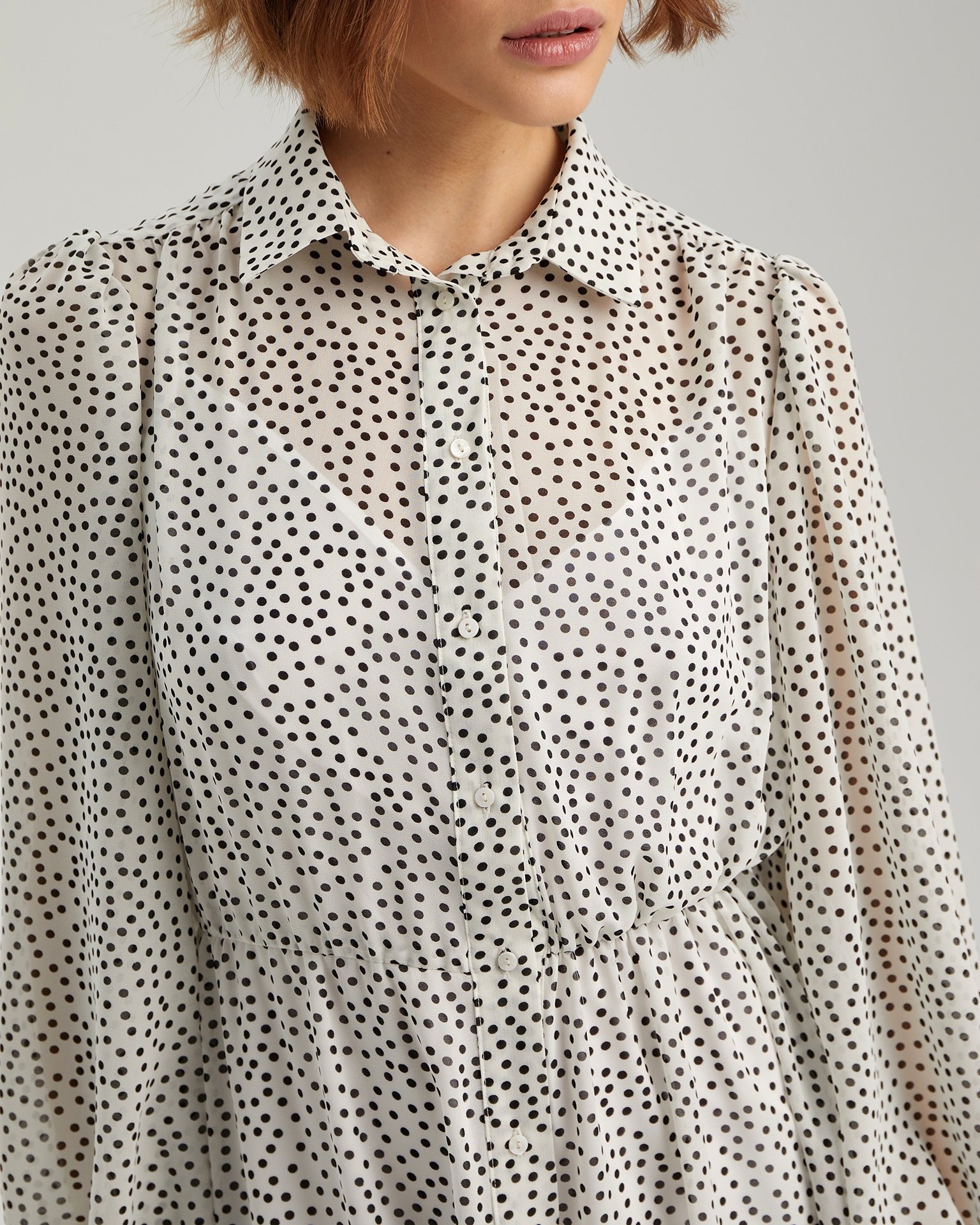 Long-sleeved dress, White — photo 7