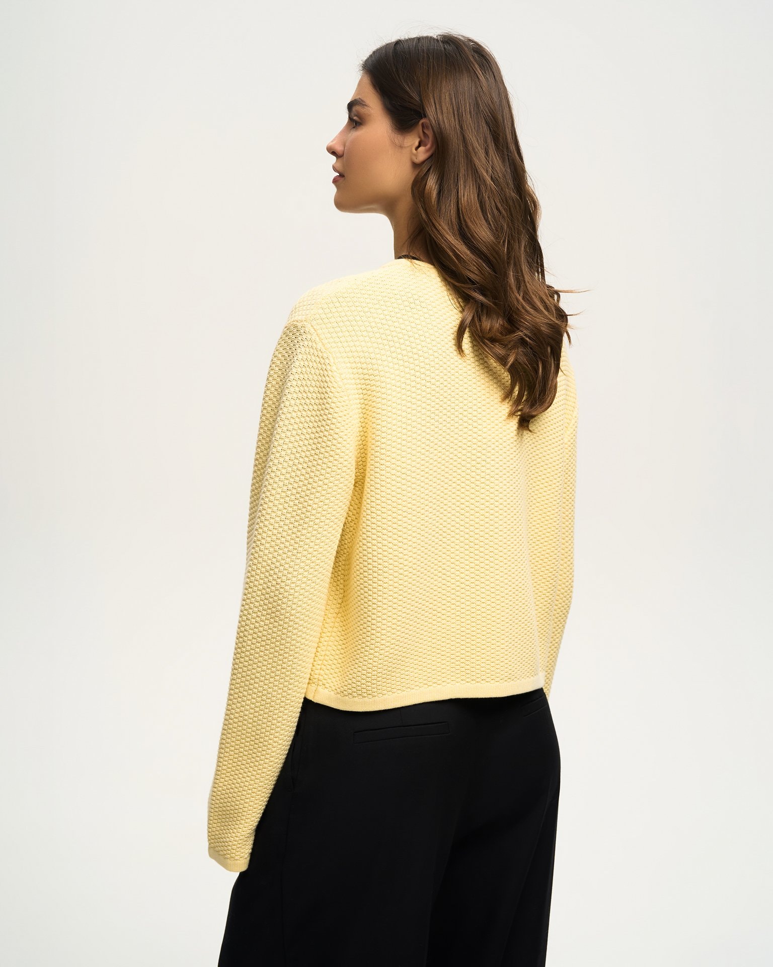 'Butter' coloured cardigan, Yellow — photo 3