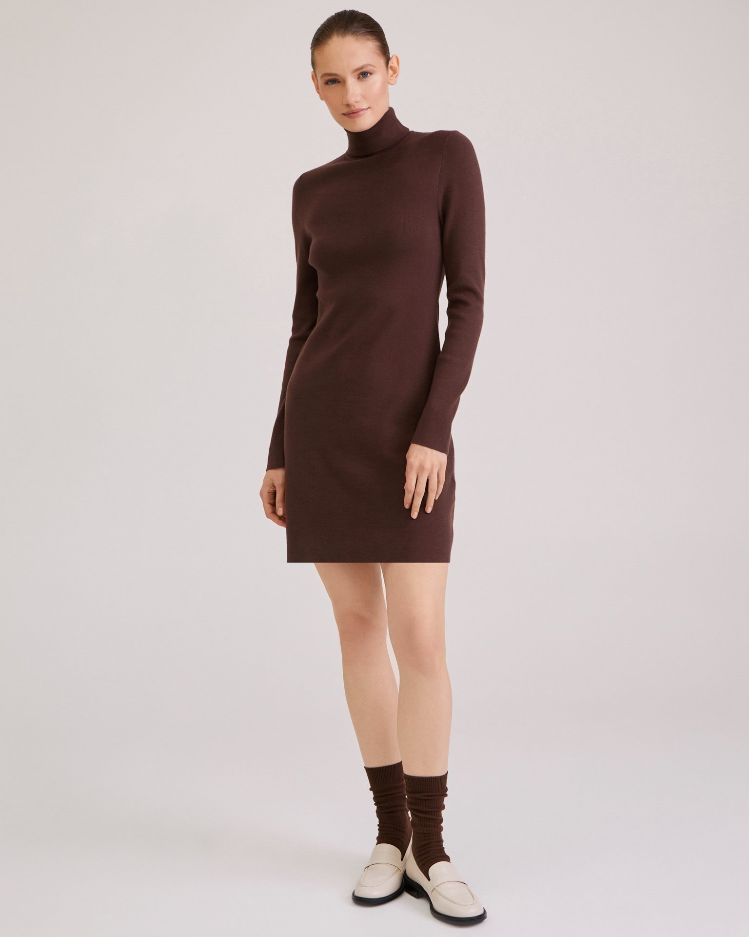 Essential Knit Dress, Brown — photo 3