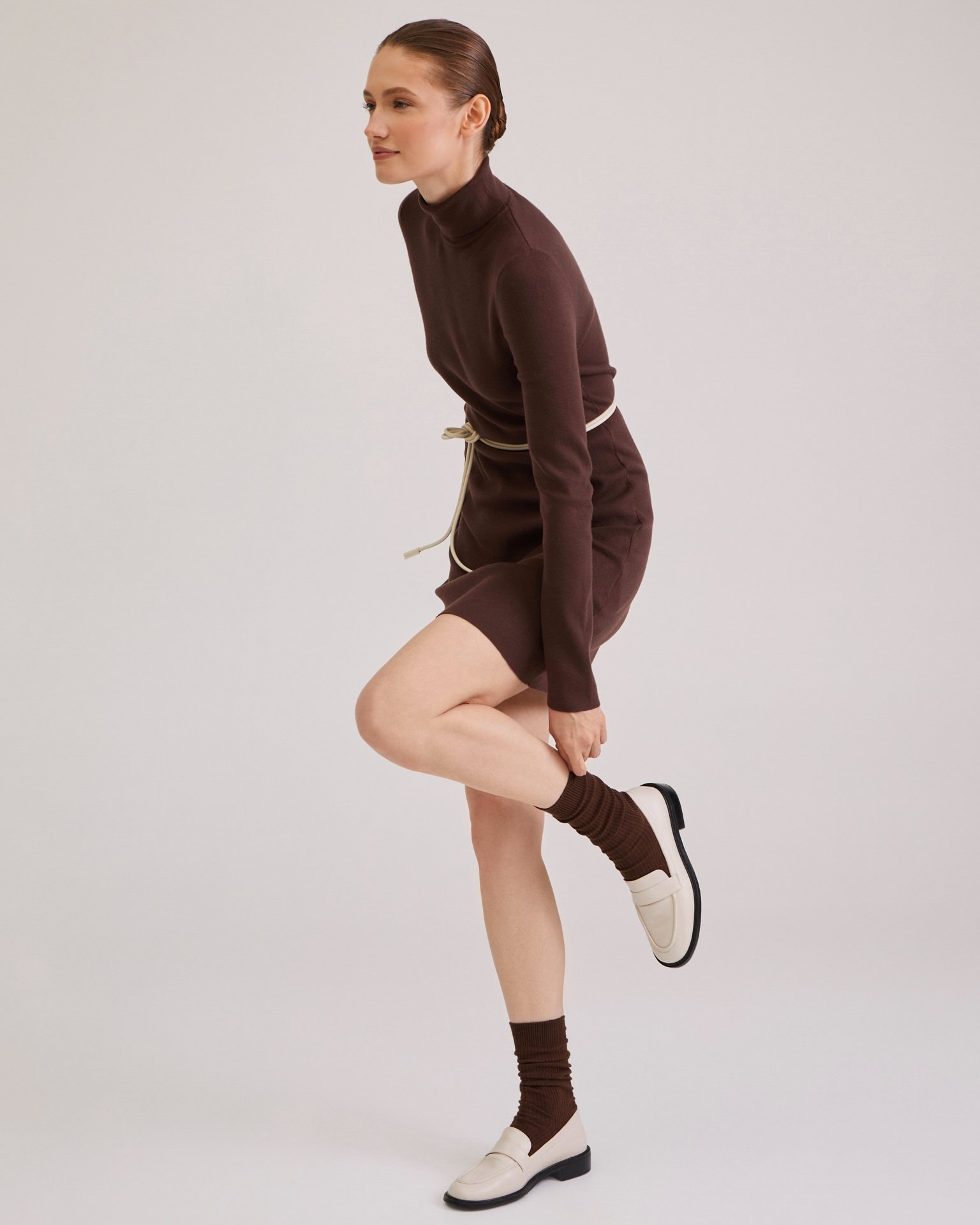 Essential Knit Dress, Brown — photo 2