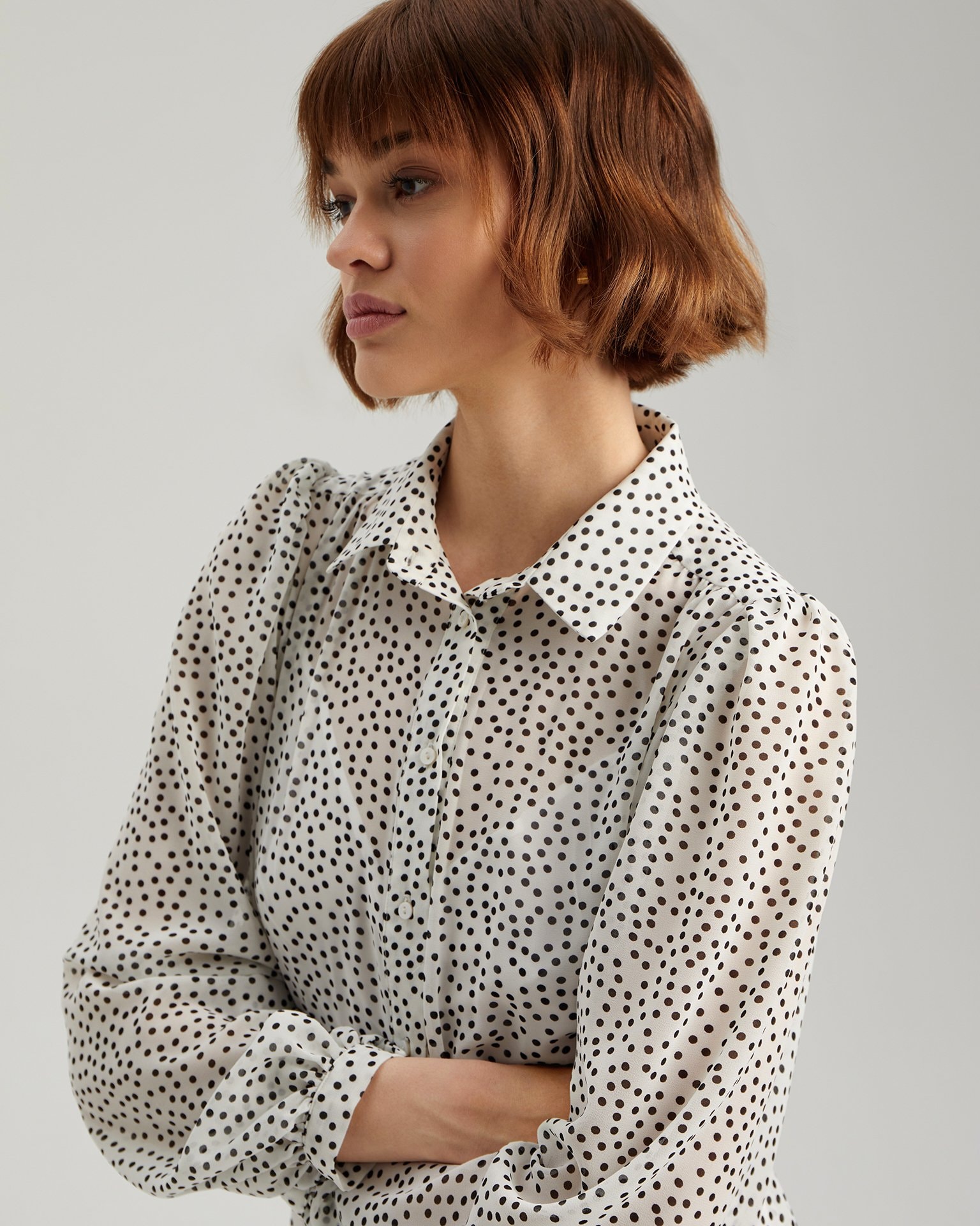 Long-sleeved dress, White — photo 6
