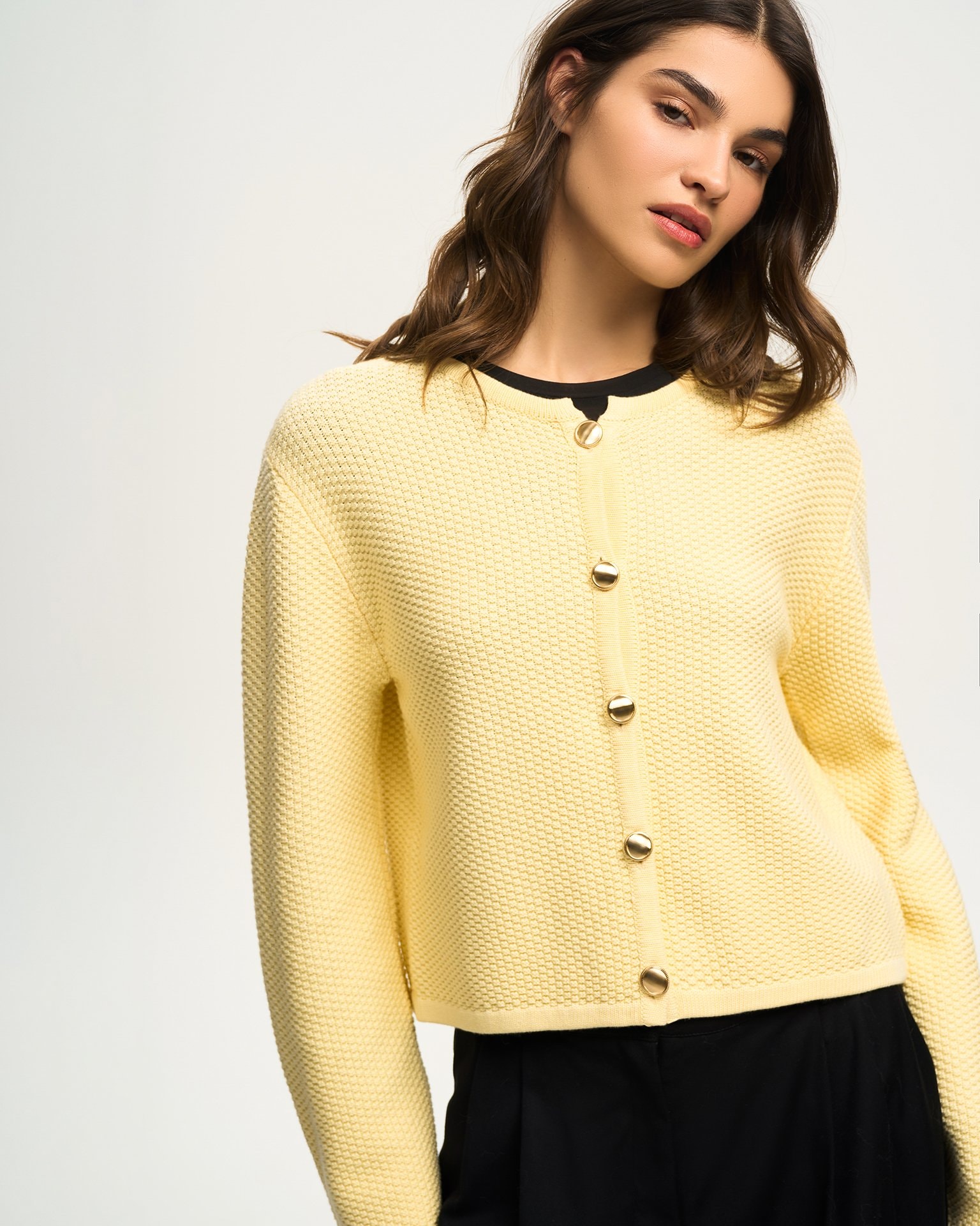 'Butter' coloured cardigan, Yellow — photo 4