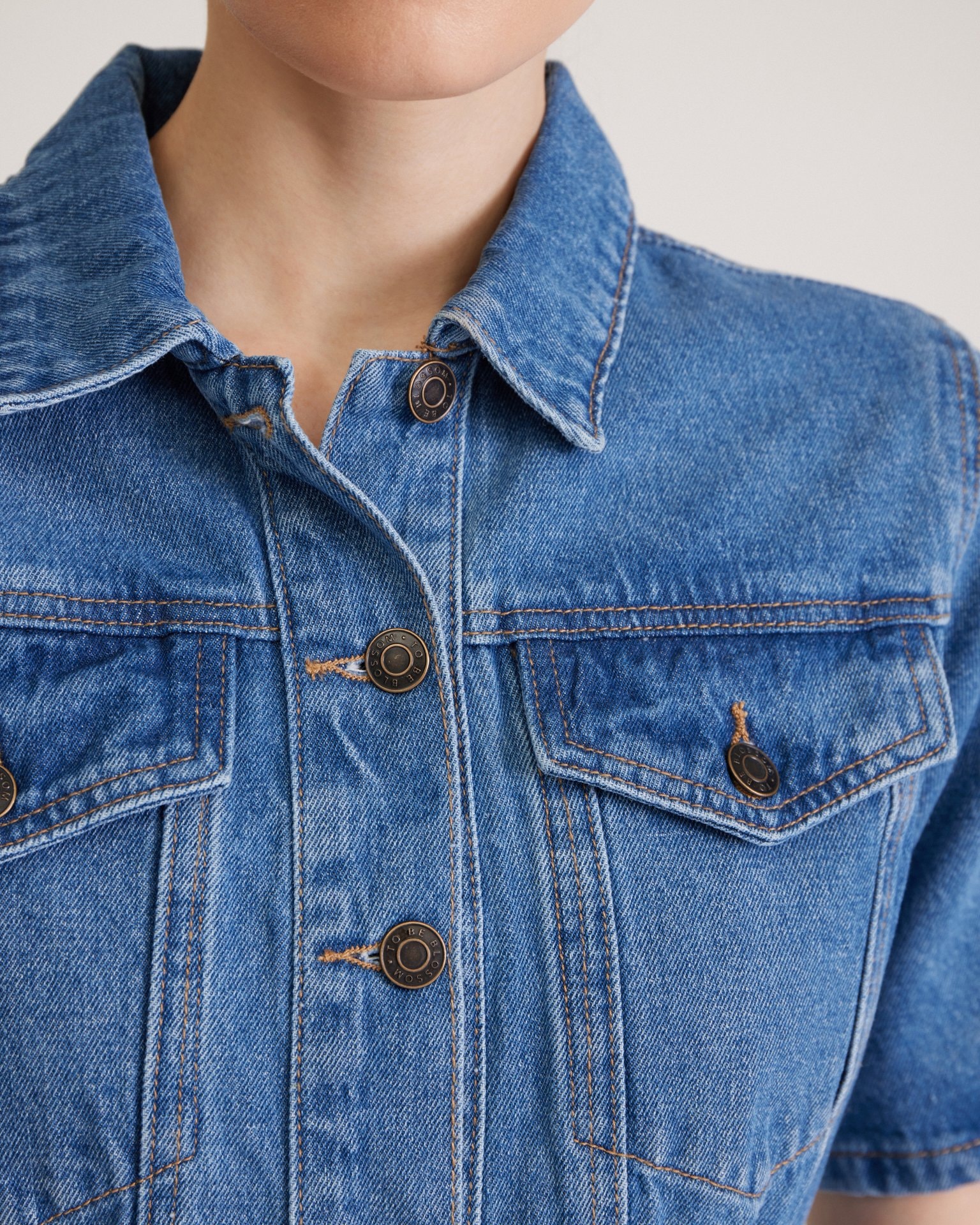Fitted denim dress, Blue — photo 8