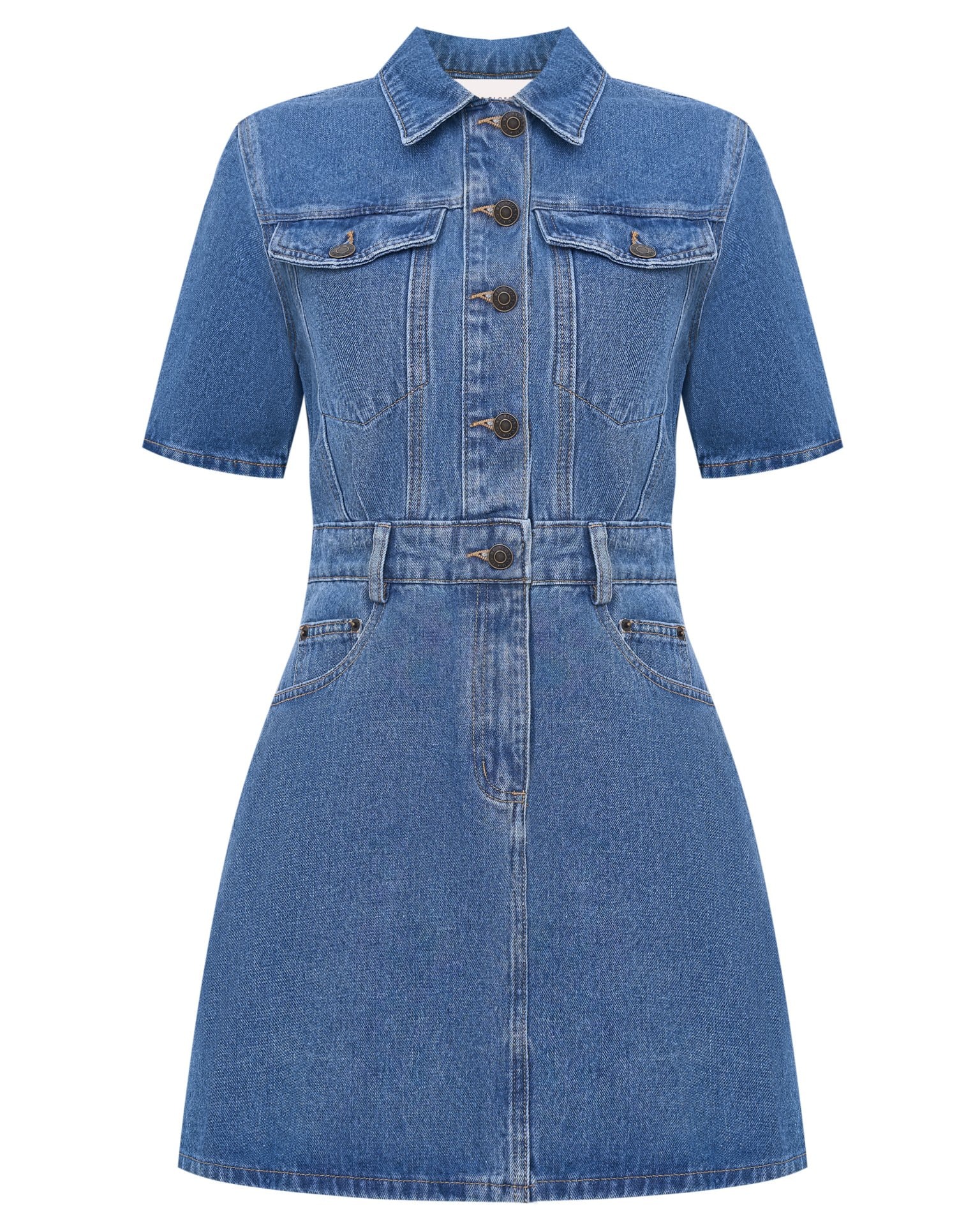 Fitted denim dress, Blue — photo 9