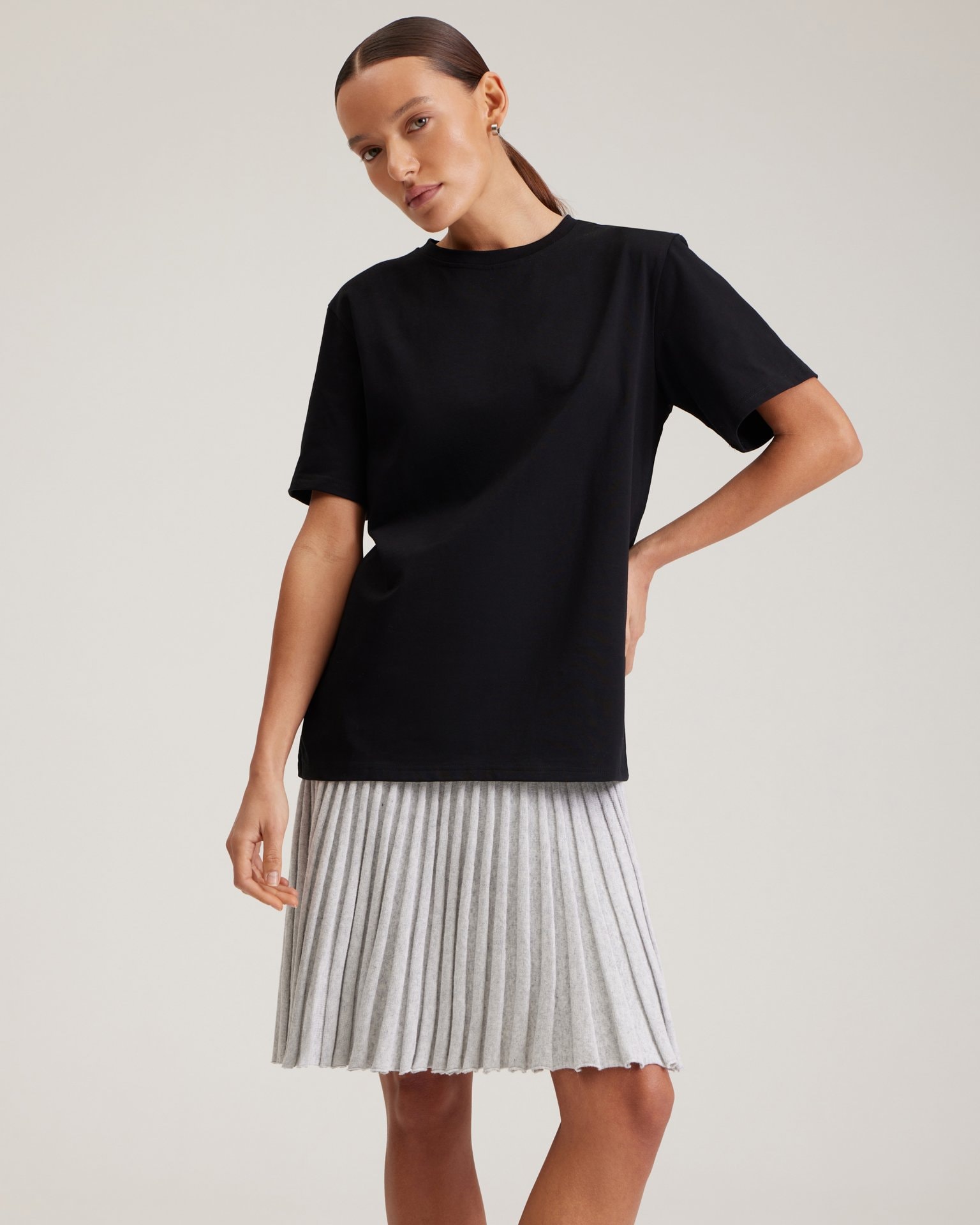 Basic black T-shirt, Black — photo 5