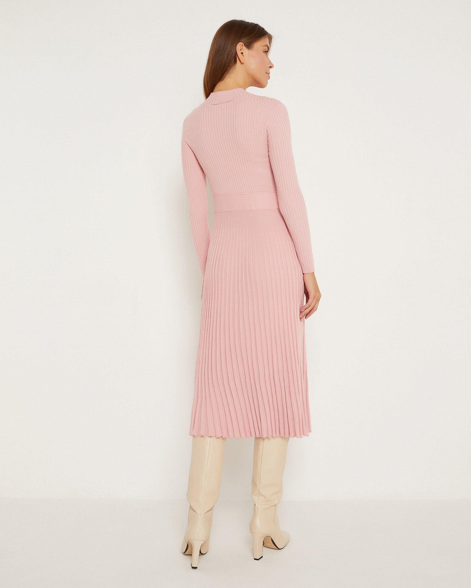 Knitted dress in pink, Pink — photo 4