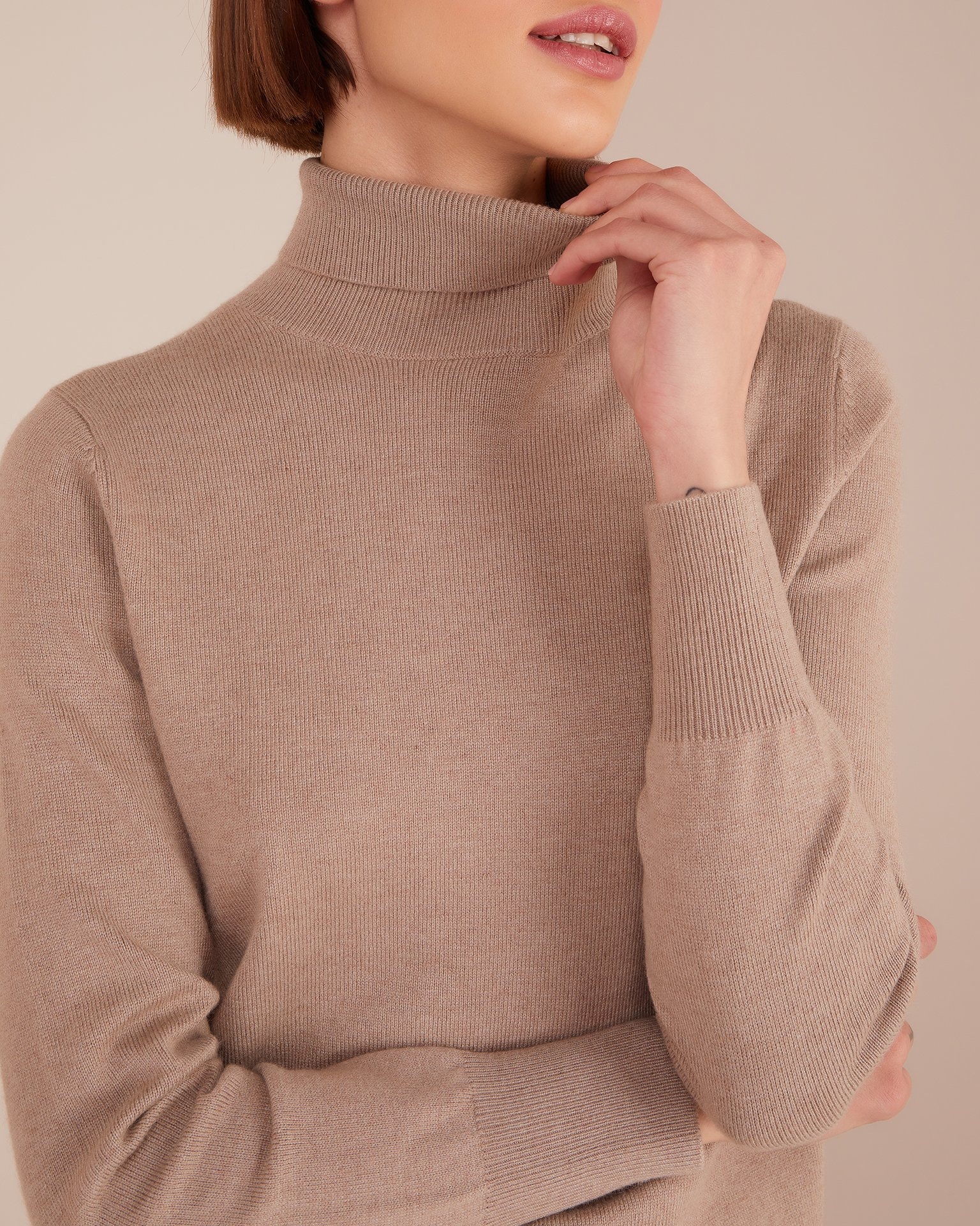 Suit with turtle neck, Brown — photo 5