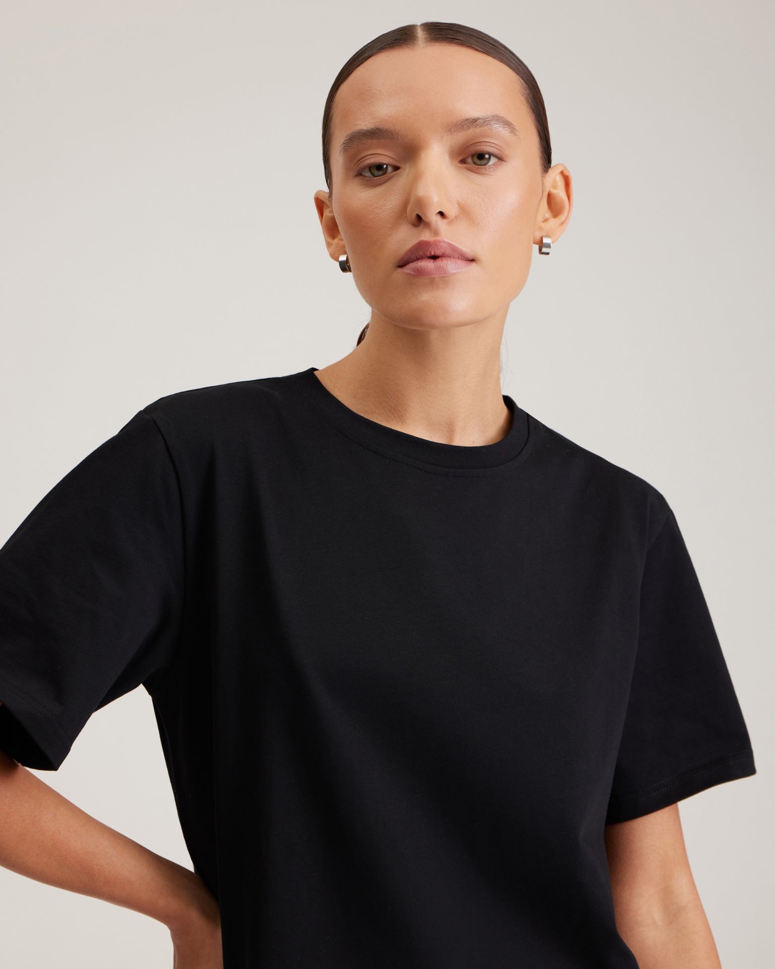 Basic black T-shirt, Black — photo 6