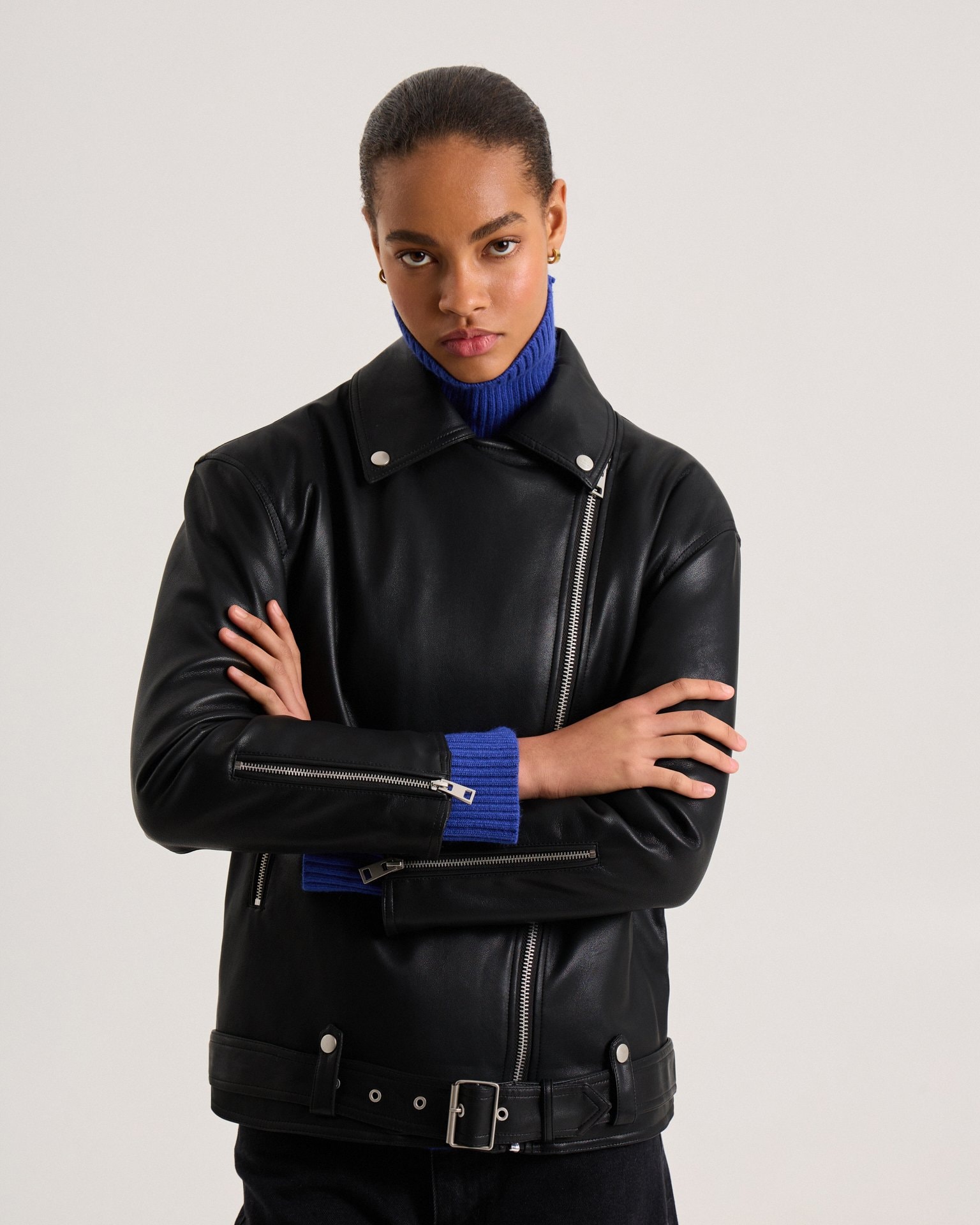 Insulated biker jacket, Black — photo 8